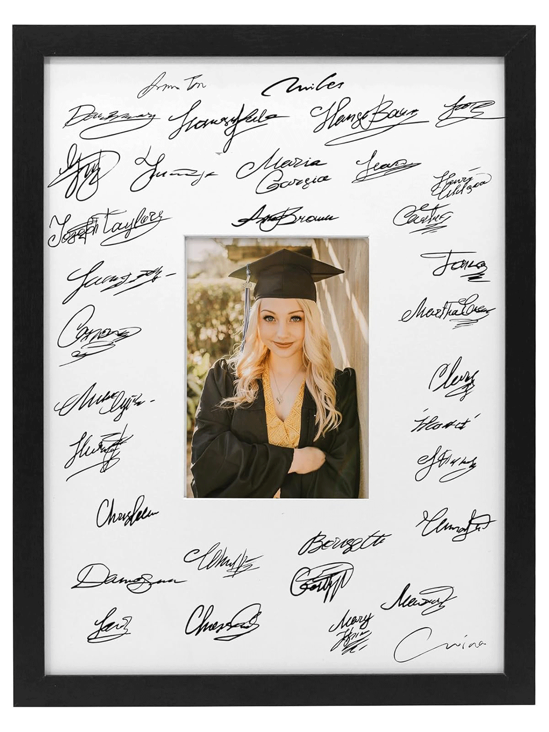 Signature Picture Frame with White Mat - Various Colors & Sizes Available