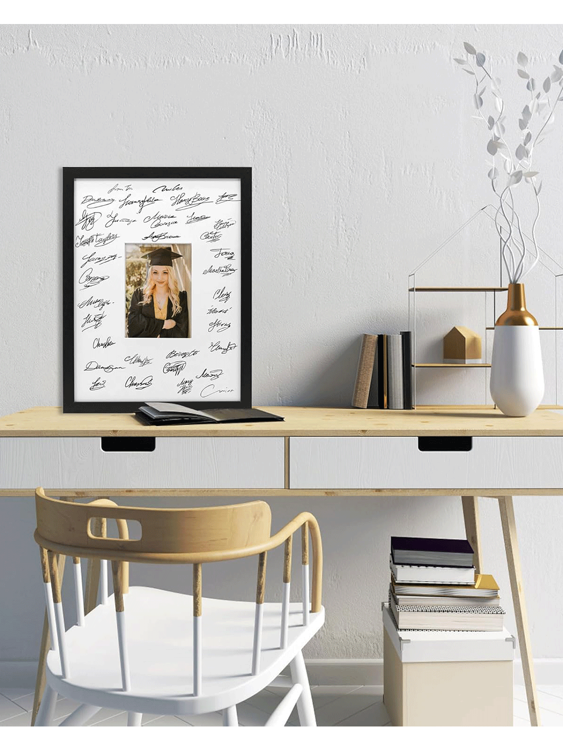 Signature Picture Frame with White Mat - Various Colors & Sizes Available