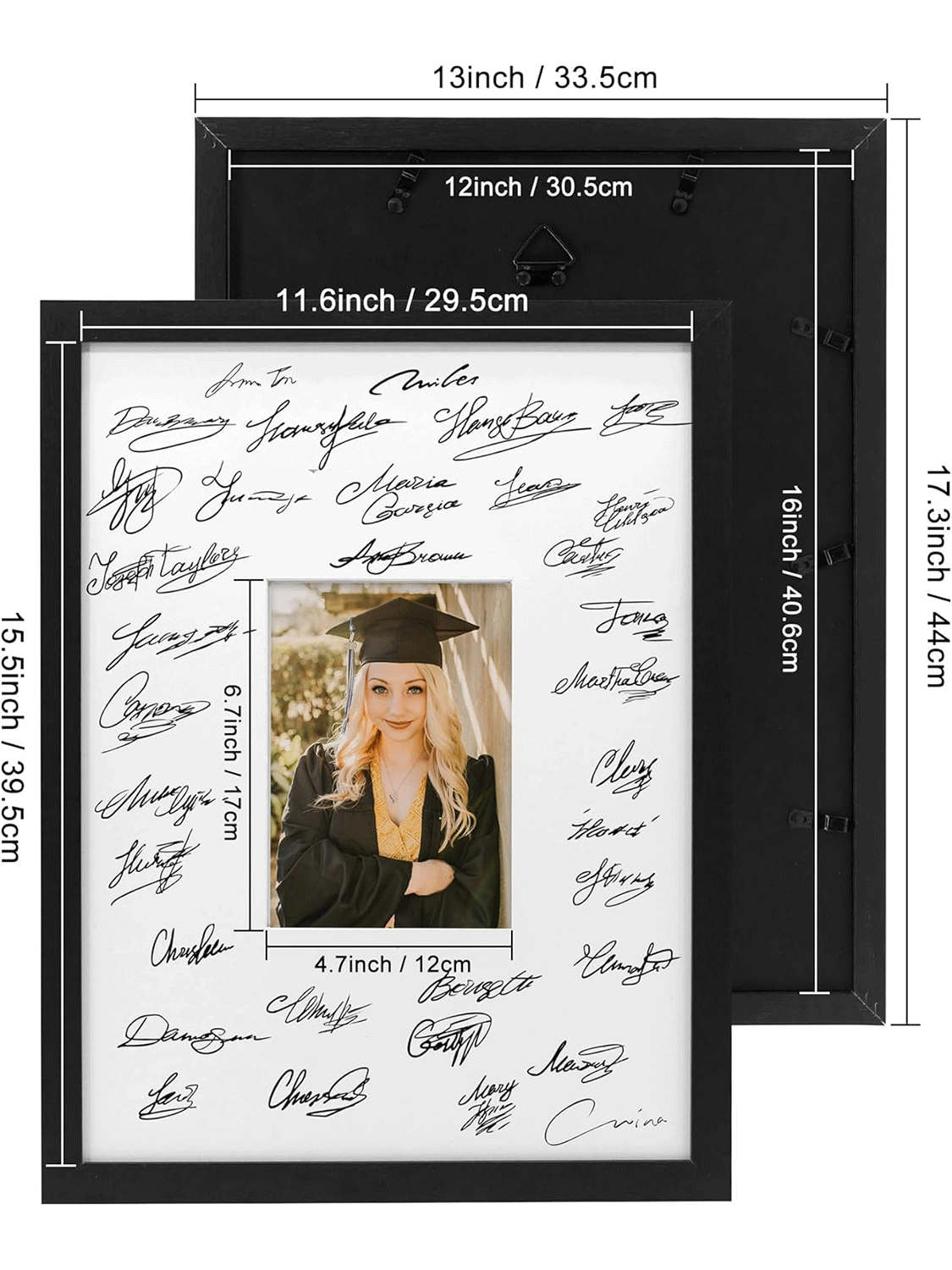 Signature Picture Frame with White Mat - Various Colors & Sizes Available