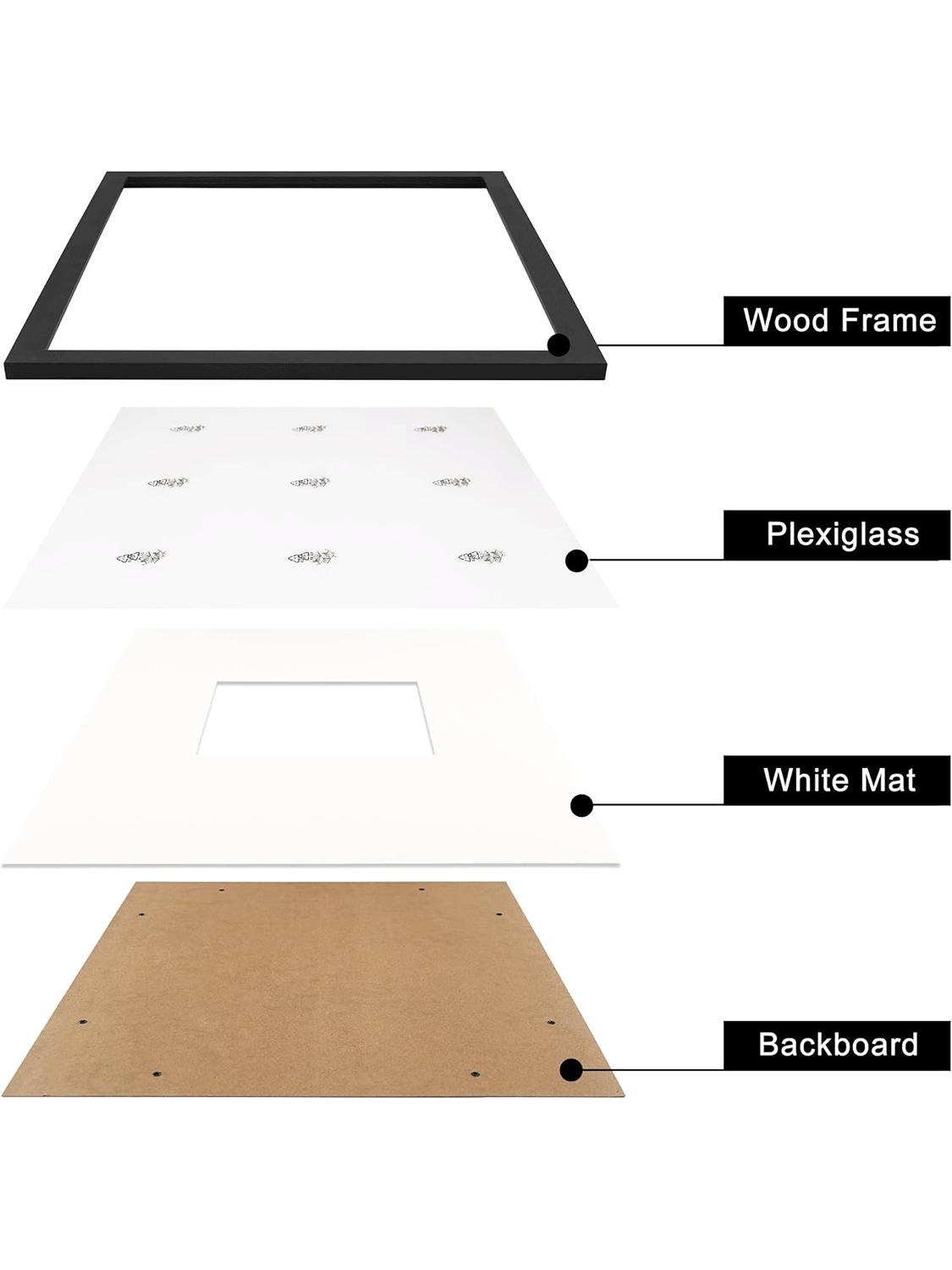 Signature Picture Frame with White Mat - Various Colors & Sizes Available