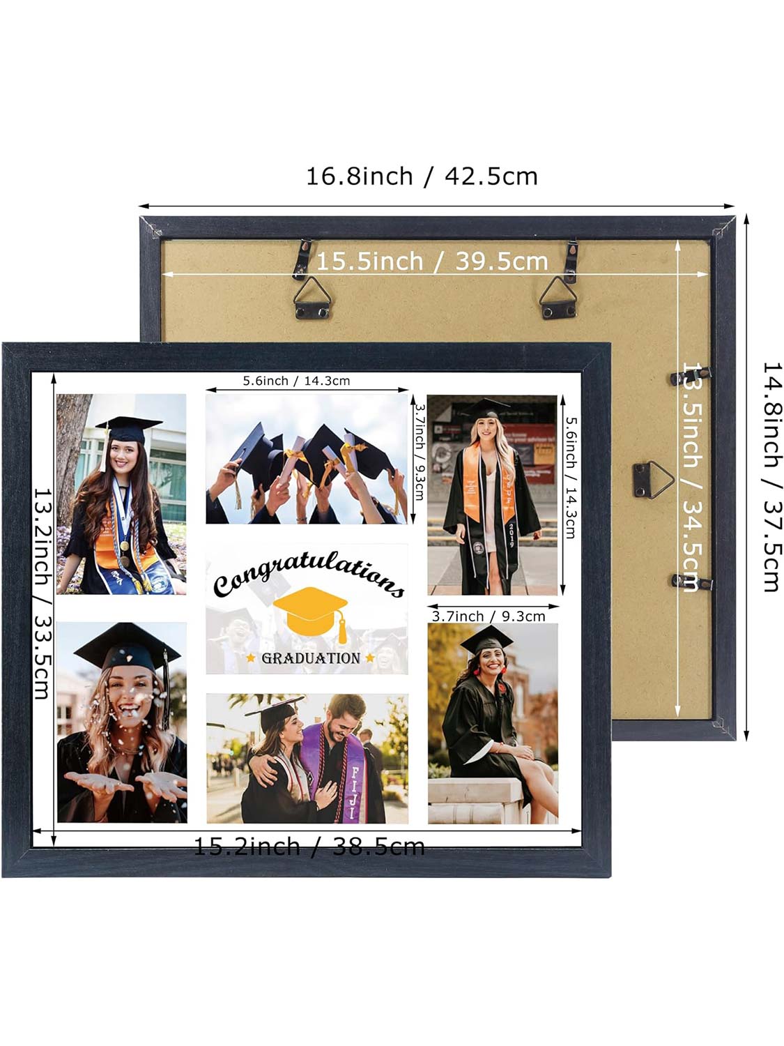 Graduation Photo Collage Frame Multi-Year School Picture Frame with 7 Openings 4x6 Pictures