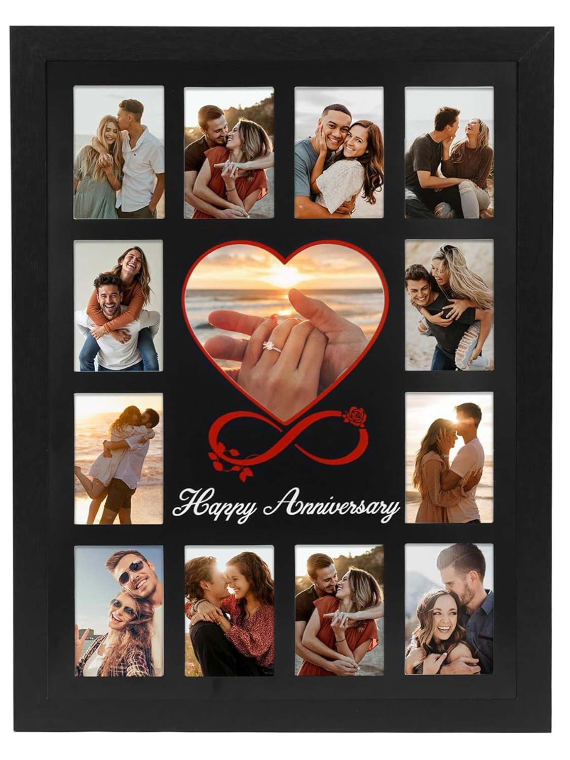 12 x 16 Anniversary Picture Frame Displays 13 Pictures DIY Names - 2 Colors Available