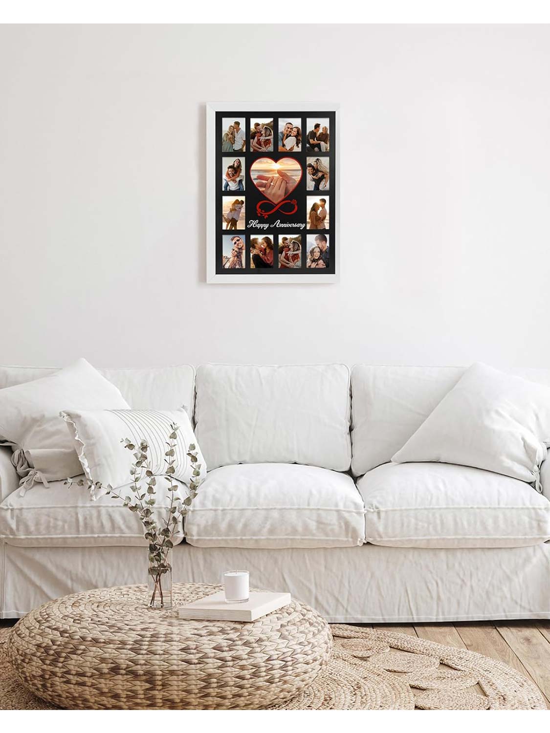 12 x 16 Anniversary Picture Frame Displays 13 Pictures DIY Names - 2 Colors Available
