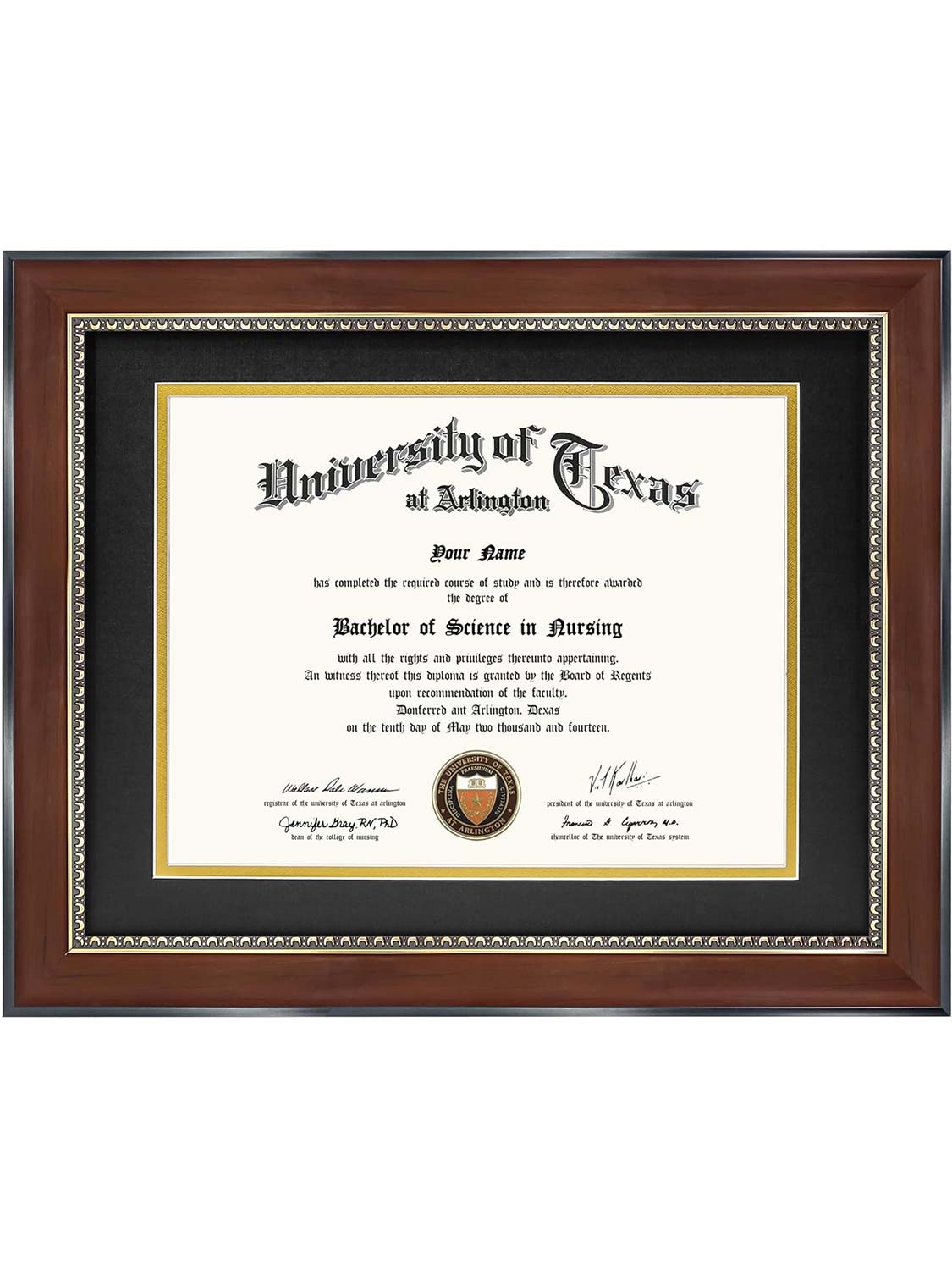 Mahogany Wooden Certificate Diploma Frames - Various Sizes & Mat Colors Available