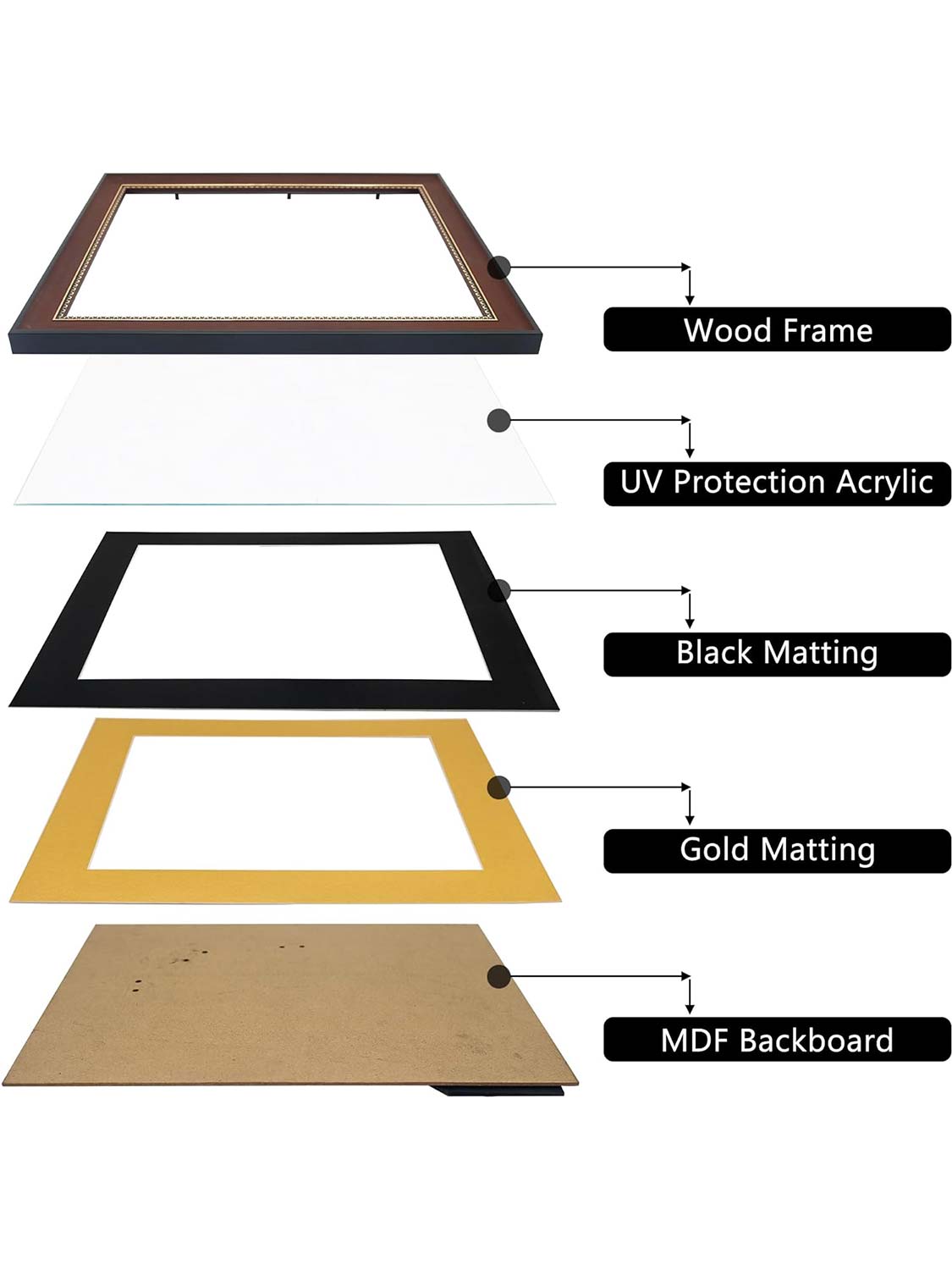 Mahogany Wooden Certificate Diploma Frames - Various Sizes & Mat Colors Available
