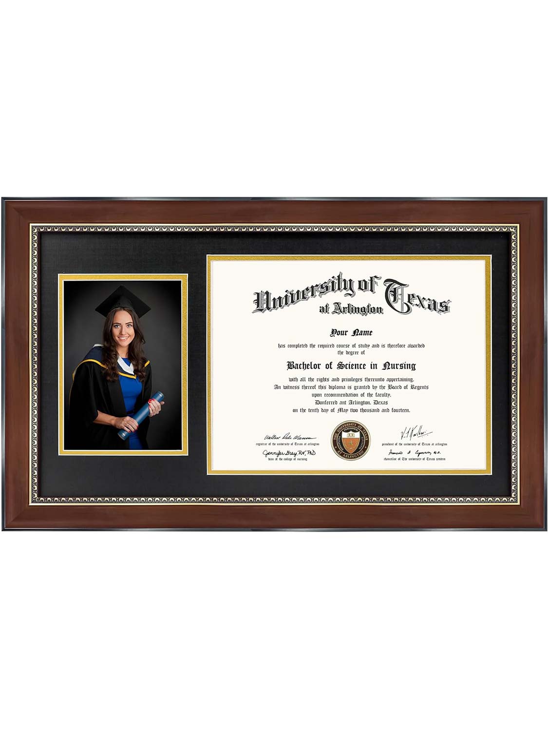 Mahogany Wooden Certificate Diploma Frames - Various Sizes & Mat Colors Available