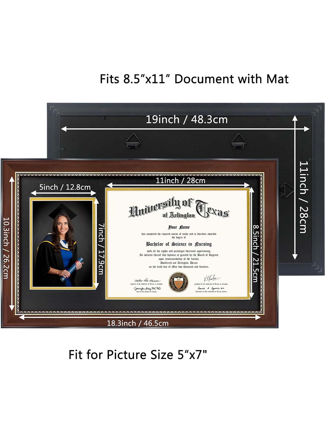 Mahogany Wooden Certificate Diploma Frames - Various Sizes & Mat Colors Available