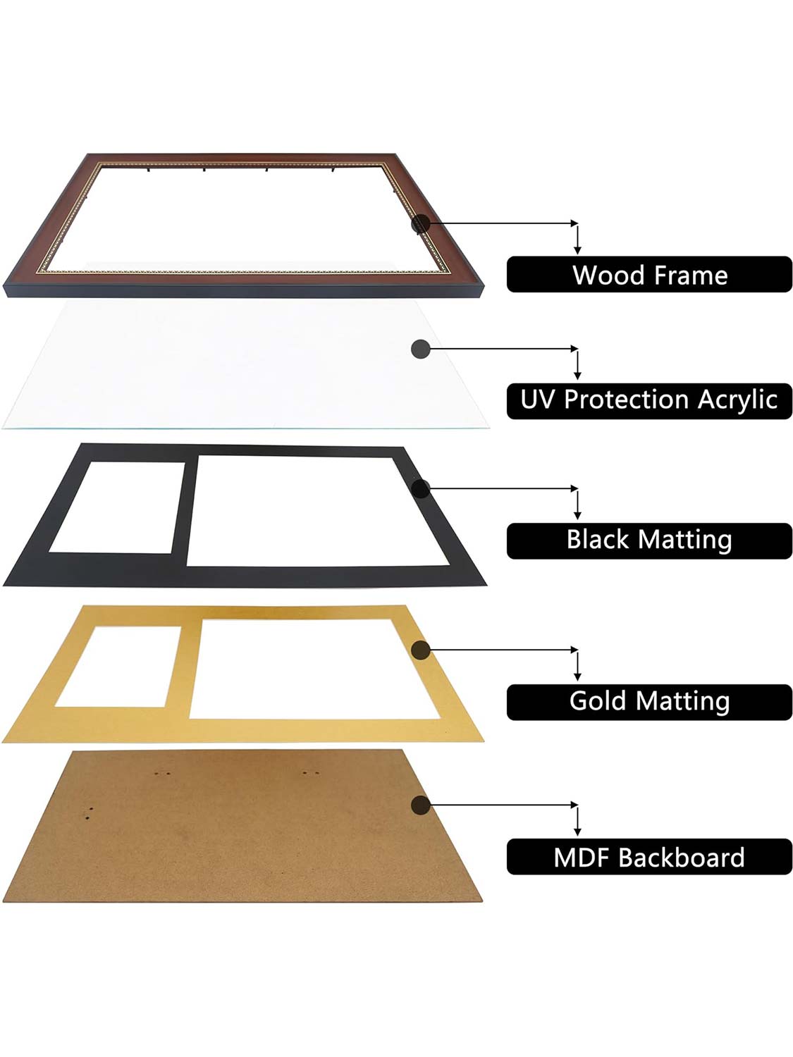 Mahogany Wooden Certificate Diploma Frames - Various Sizes & Mat Colors Available
