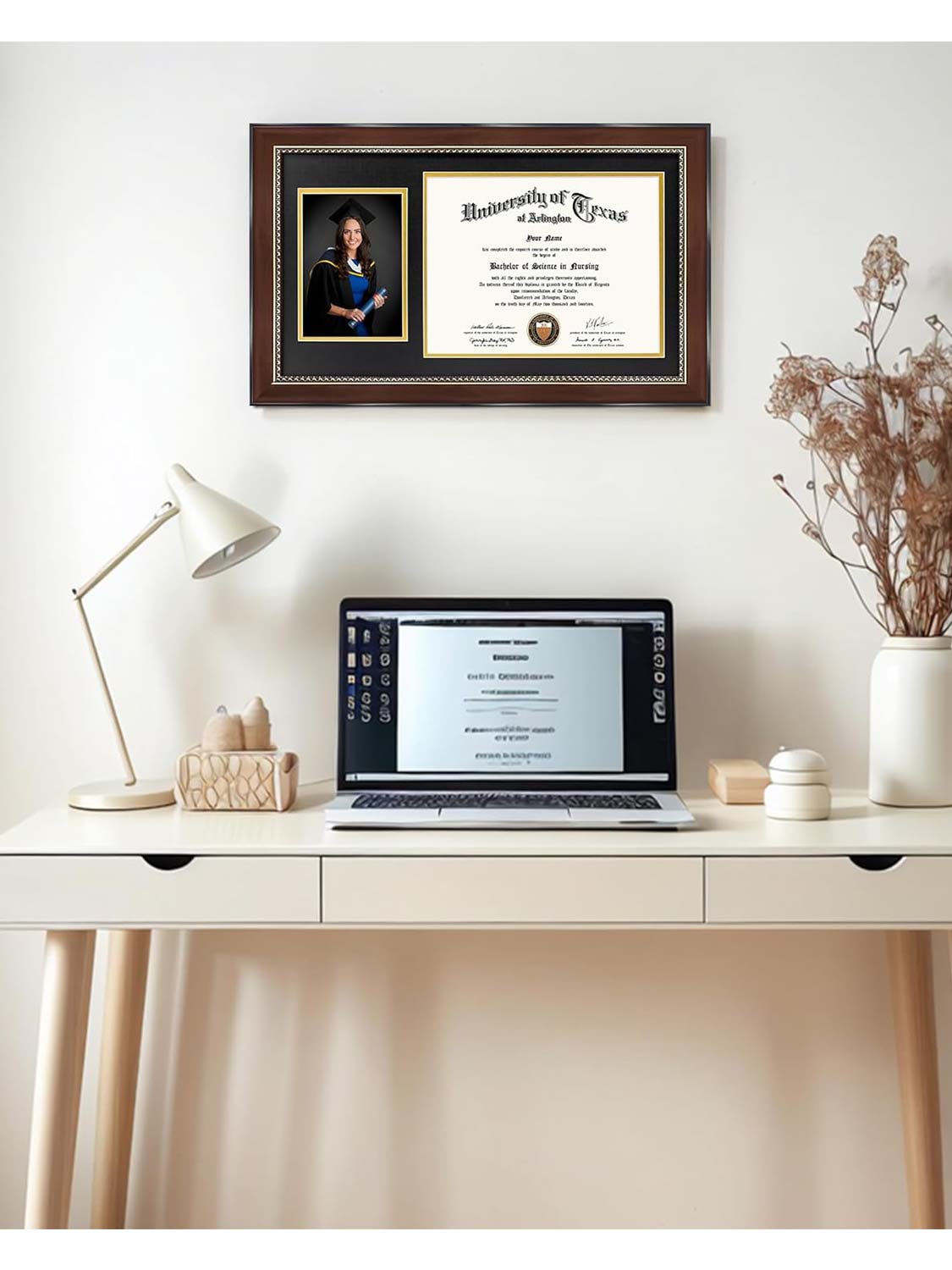 Mahogany Wooden Certificate Diploma Frames - Various Sizes & Mat Colors Available