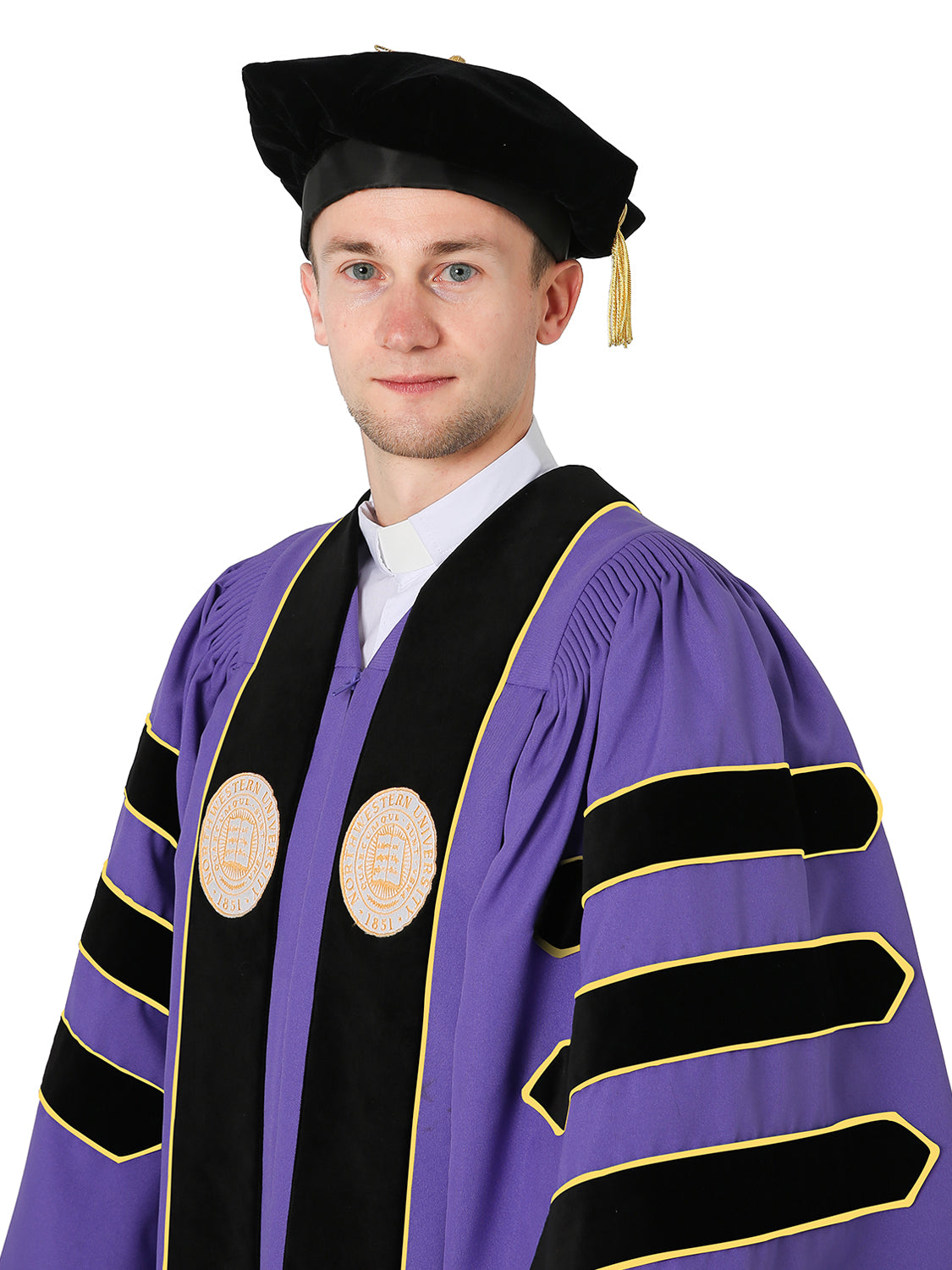 Custom Doctoral Tam & Gown Set - Optional Colors & Embroidery Available