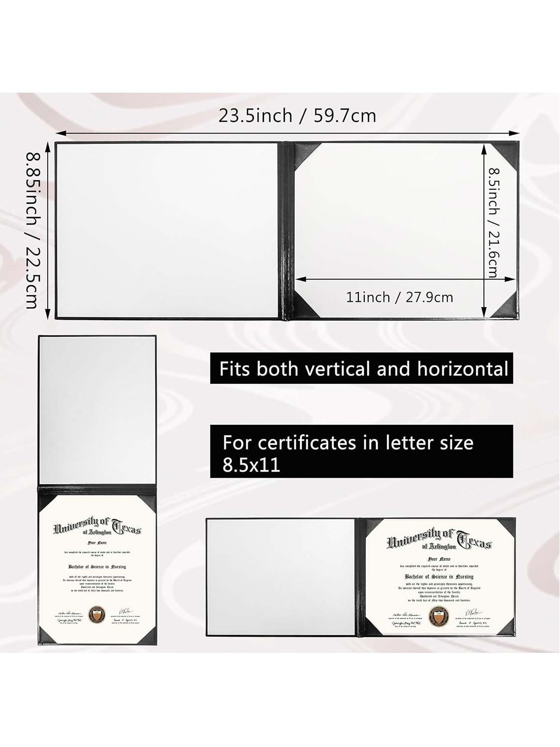 Panoramic Diploma Cover 8.5 x 11 - Plain & Imprinted