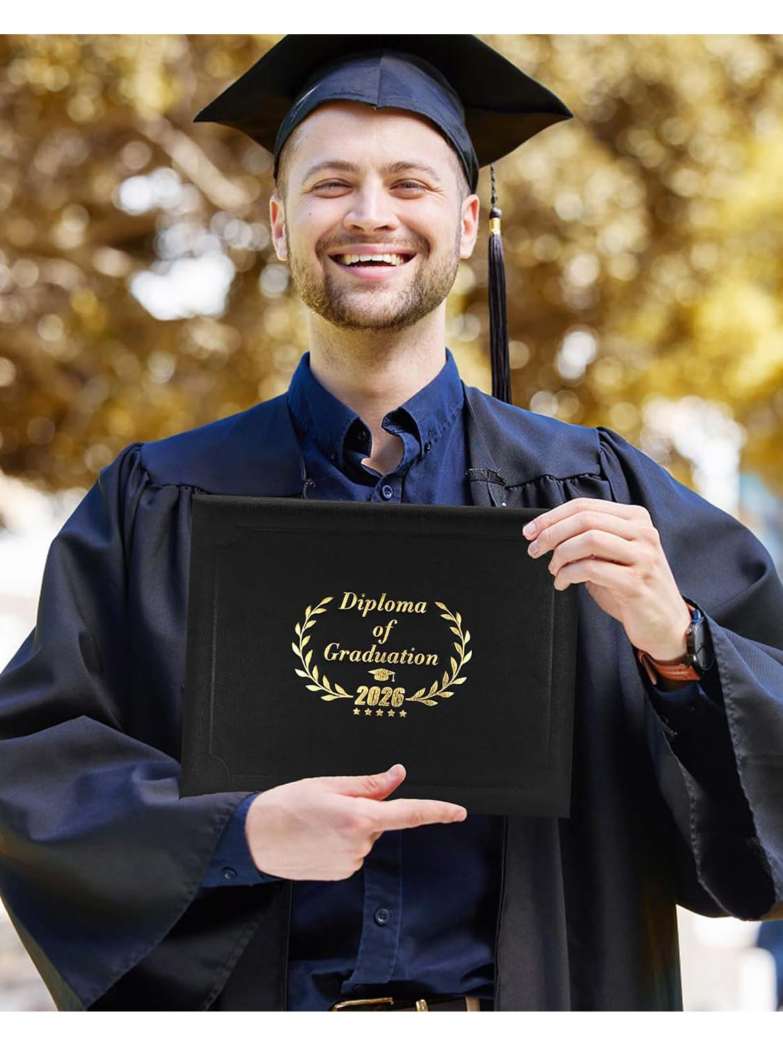 Class of 2026 Genuine Lychee Faux Leather Diploma Cover 8.5x11 - 2 Colors Available