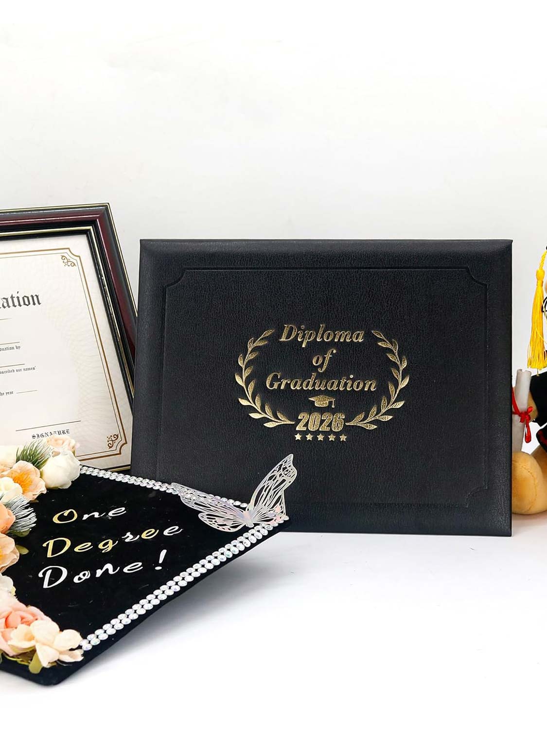 Class of 2026 Genuine Lychee Faux Leather Diploma Cover 8.5x11 - 2 Colors Available