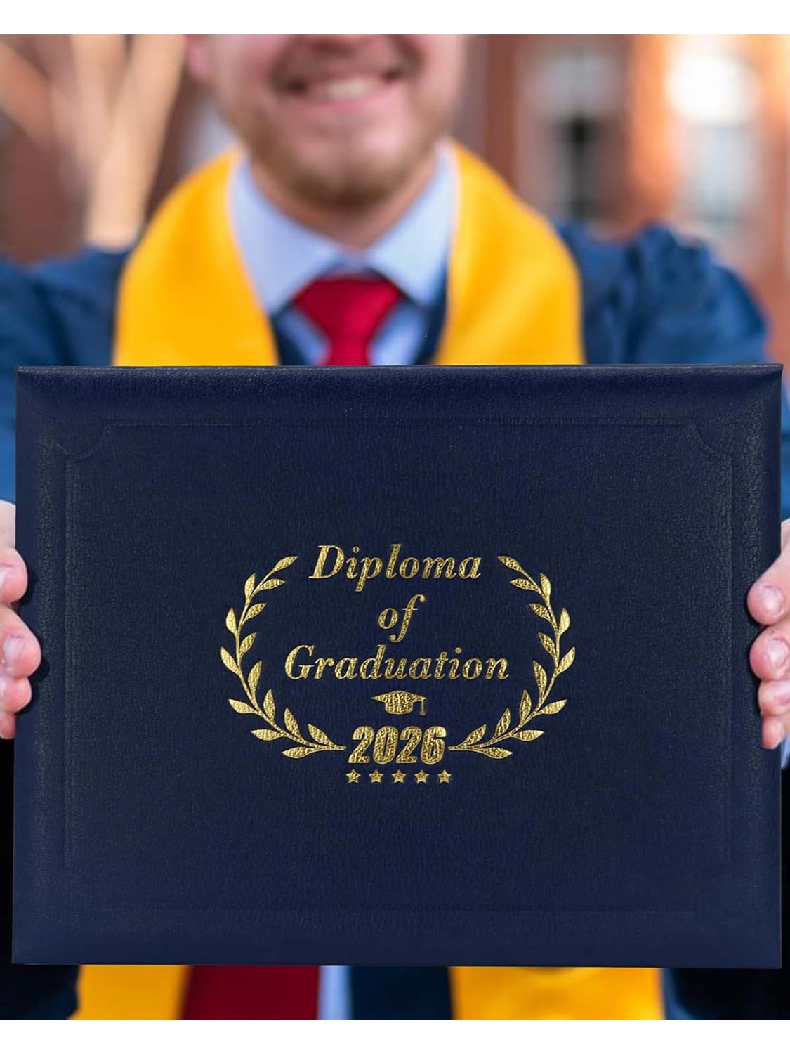 Class of 2026 Genuine Lychee Faux Leather Diploma Cover 8.5x11 - 2 Colors Available