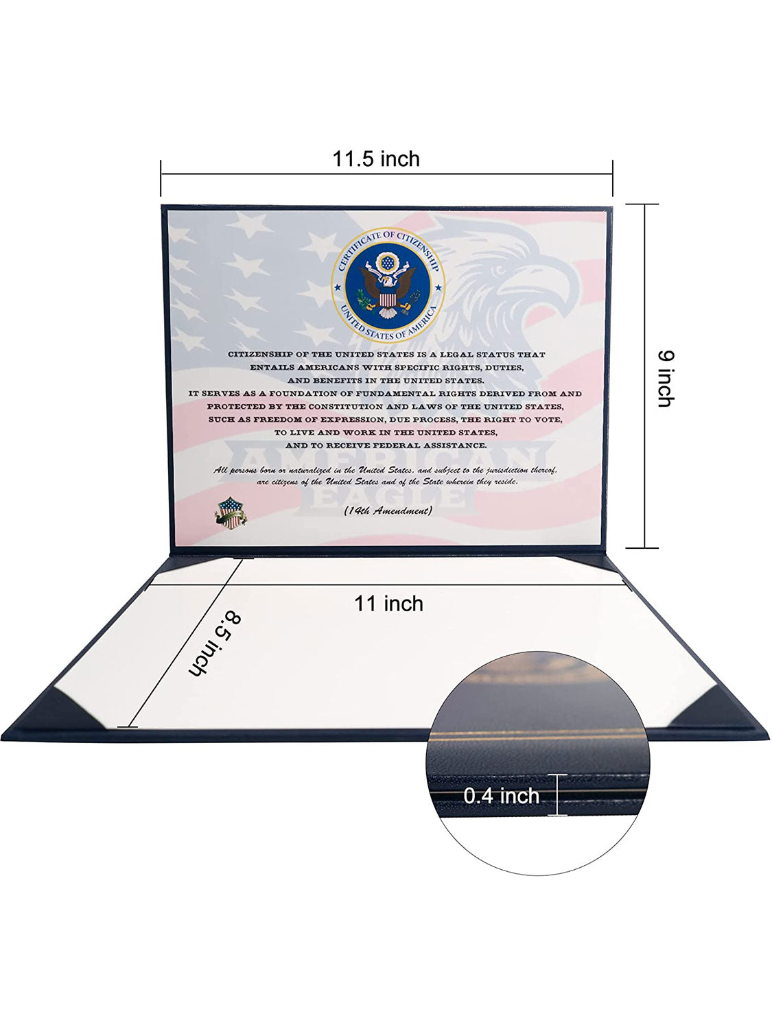 US Citizenship Certificate Holder Naturalization Certificate Cover