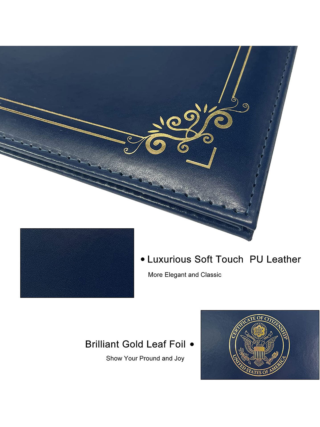 US Citizenship Certificate Holder Naturalization PU Leather Certificate Cover