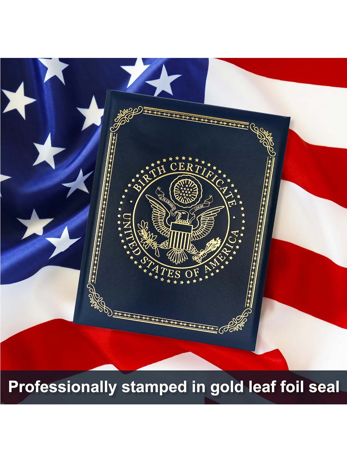 US Birth Certificate Holder Birth Panoramic Certificate Cover with logo Birth Certificate