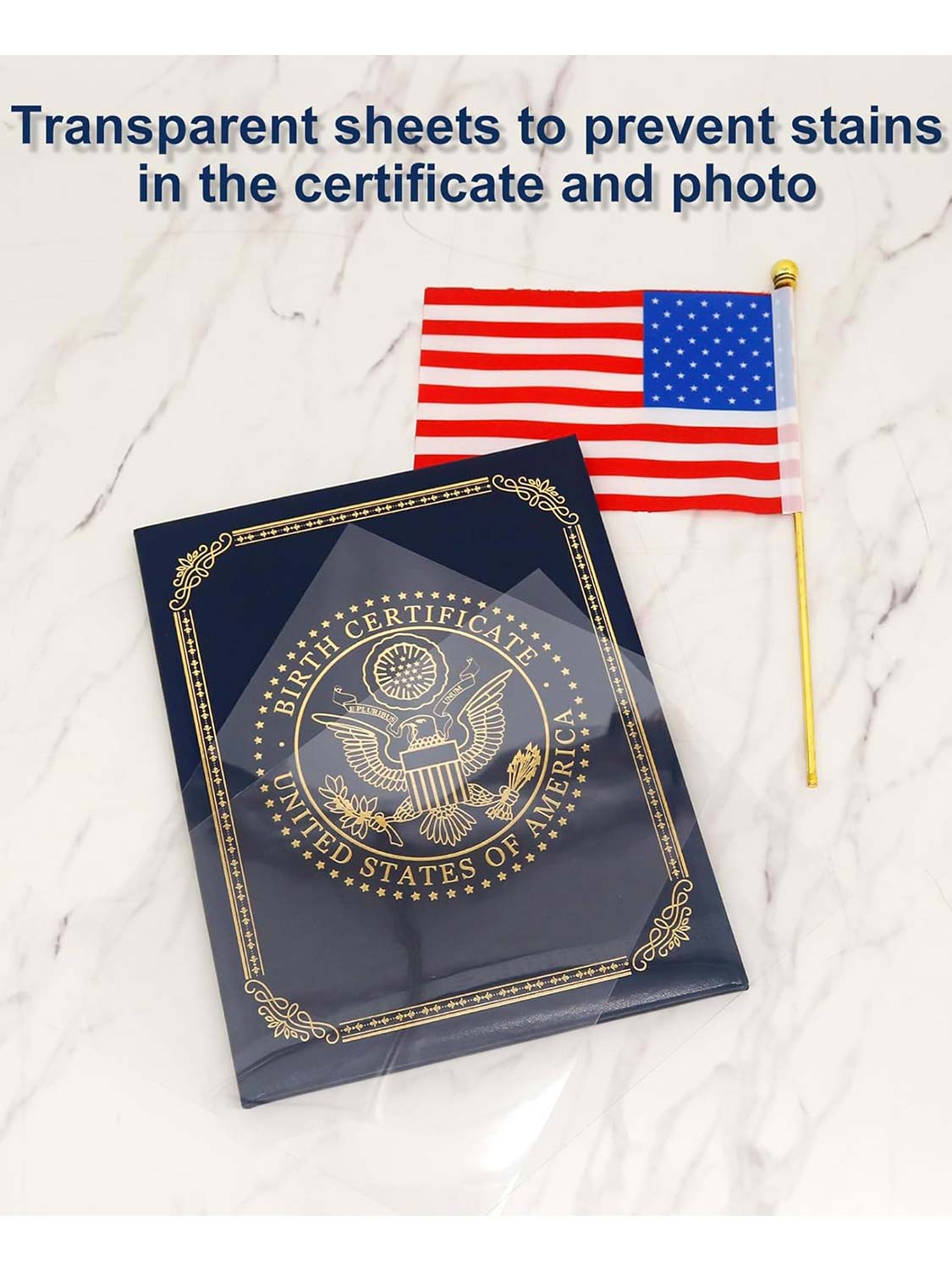 US Birth Certificate Holder Birth Panoramic Certificate Cover with logo Birth Certificate