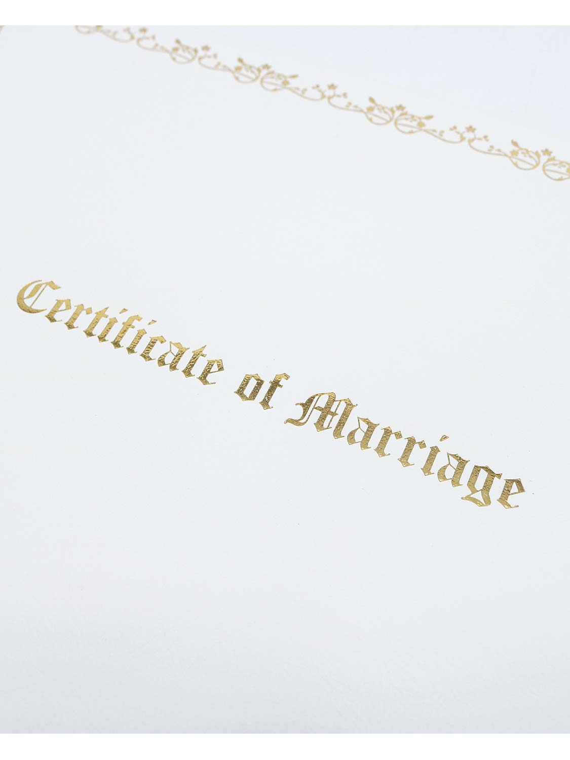 White Certificate of Marriage Imprinted Padded Diploma Cover 8.5x11