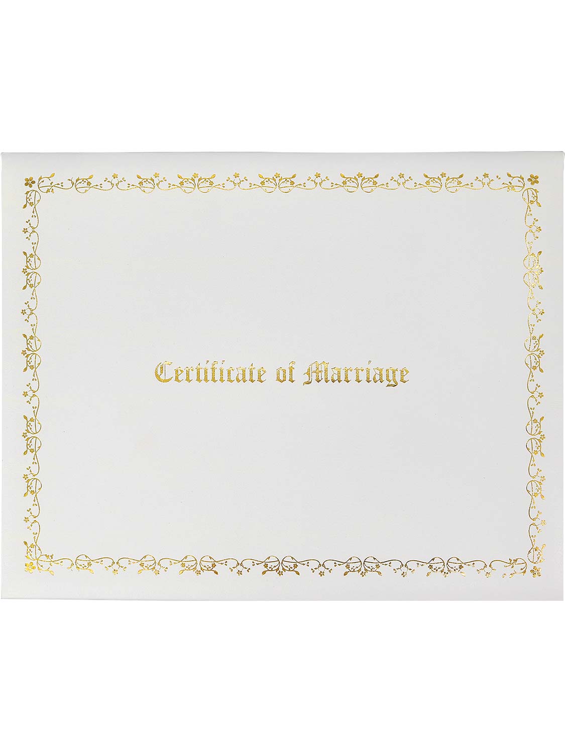 White Certificate of Marriage Imprinted Padded Diploma Cover 8.5x11