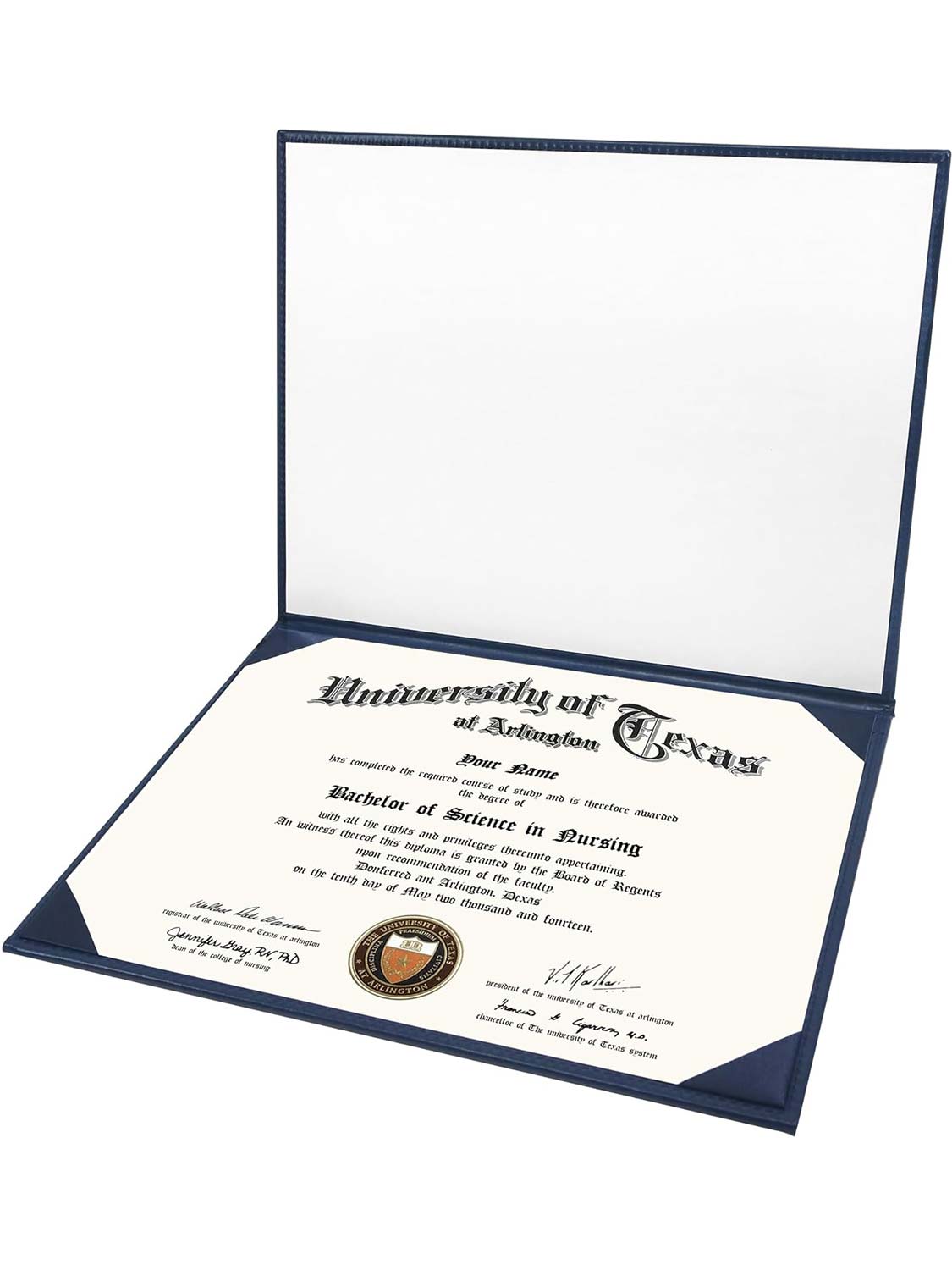 Imprinted Leatherette Padded Diploma Cover 8.5 x 11 - 2 Colors Available