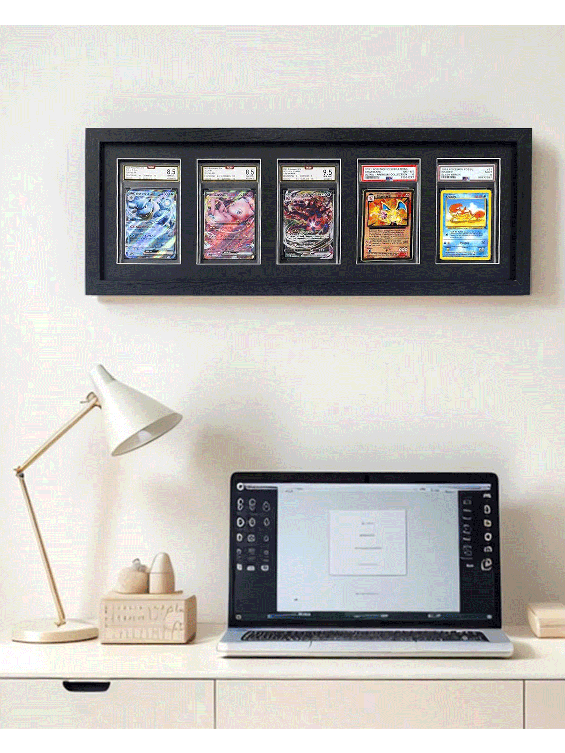 Wall Mount Baseball Trading Card Display Case fit for PSA Graded Basketball Football Cards - 4 Styles Available