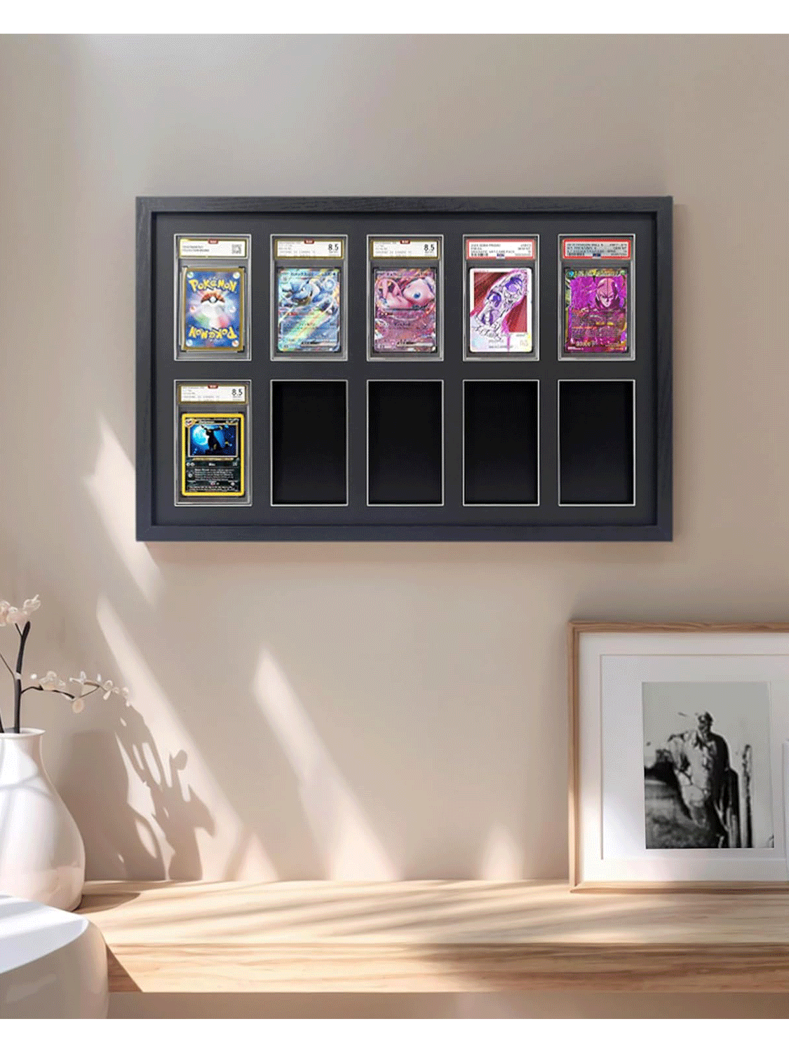 Wall Mount Baseball Trading Card Display Case fit for PSA Graded Baske Wall Mount Baseball Trading Card Display Case fit for PSA Graded Baske