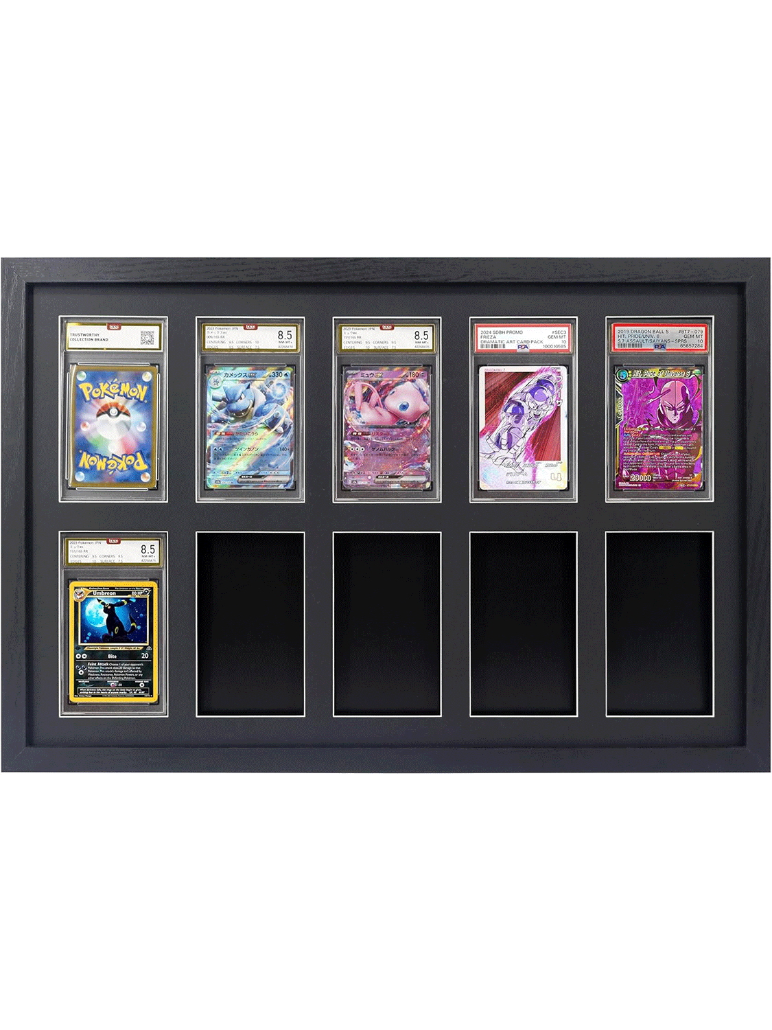 Wall Mount Baseball Trading Card Display Case fit for PSA Graded Basketball Football Cards - 4 Styles Available