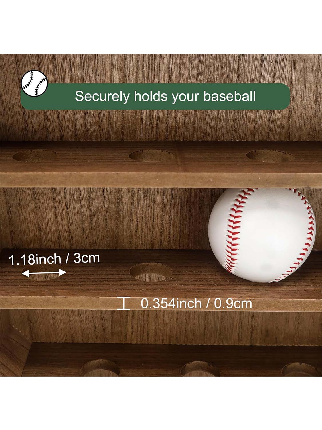 Wooden Autographed Baseball Shadow Box Display Case & Holder with HD Acrylic Front & UV Protection for 12 Balls - 3 Colors Available