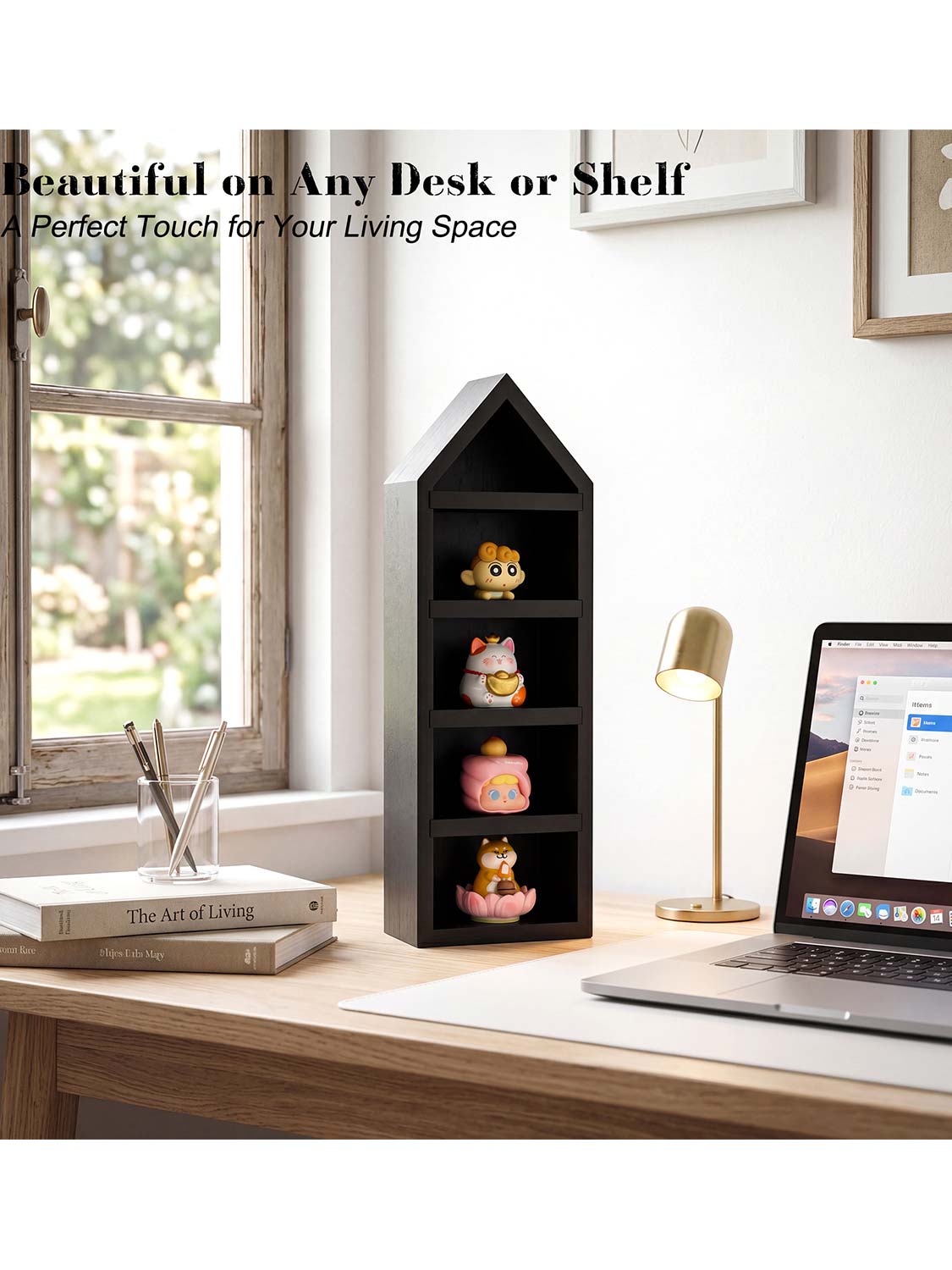House Shaped Shadow Box with Removeable Shelves - Various Colors & Sizes Available