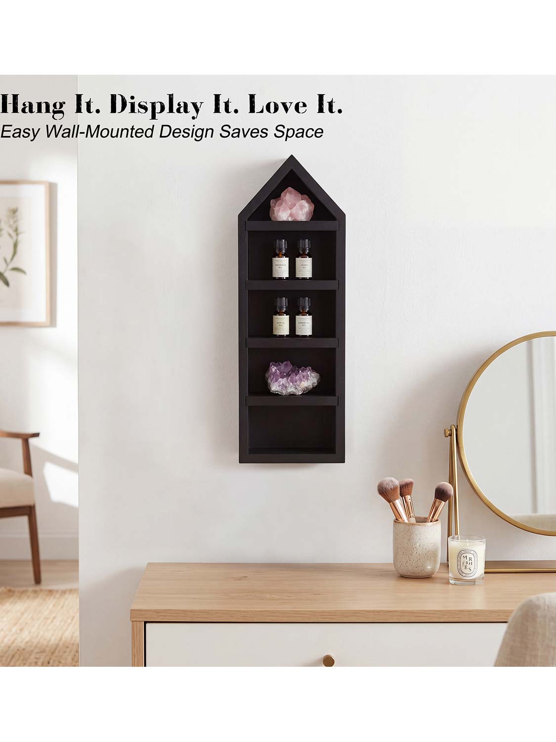 House Shaped Shadow Box with Removeable Shelves - Various Colors & Sizes Available