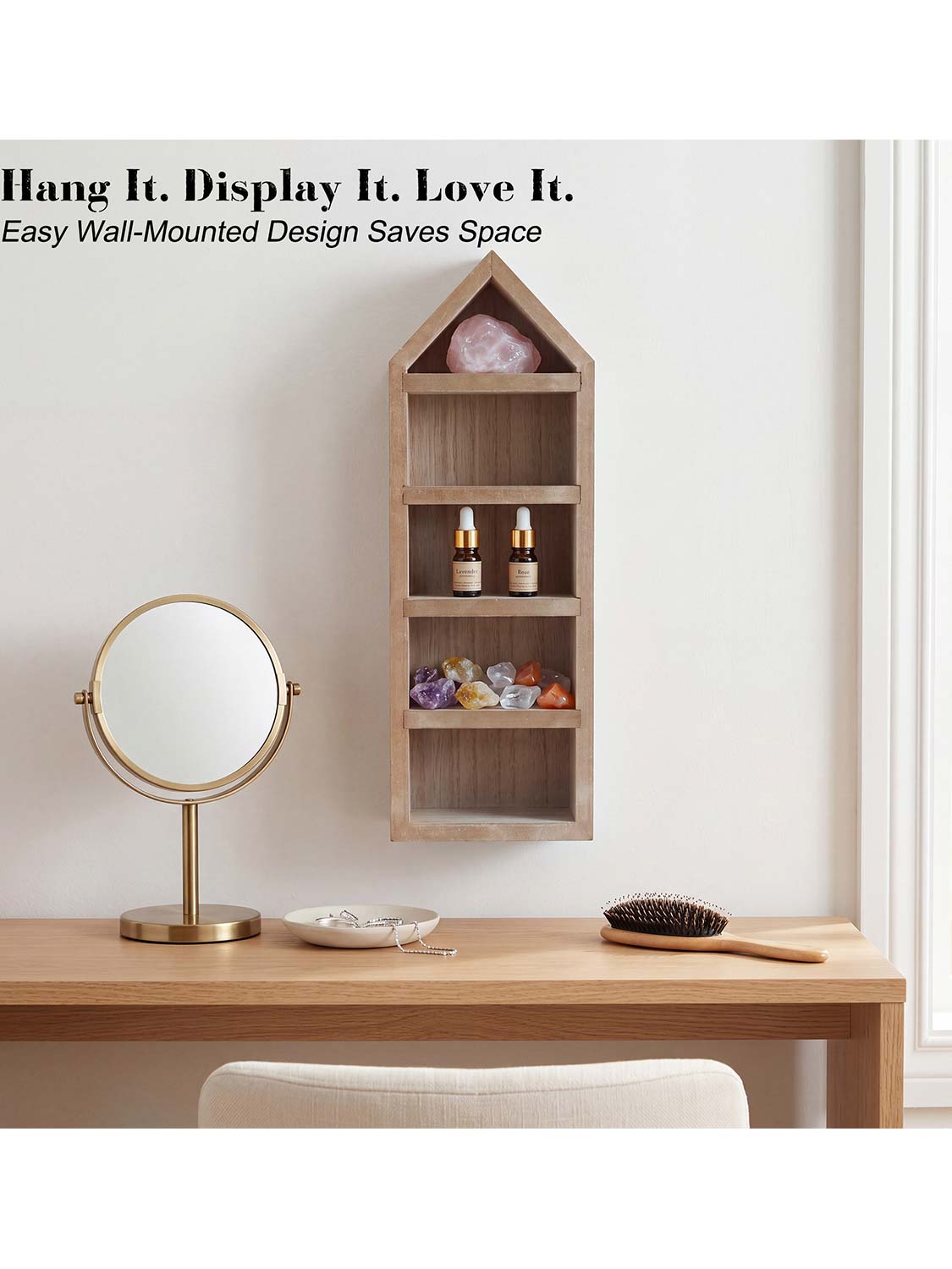 House Shaped Shadow Box with Removeable Shelves - Various Colors & Sizes Available
