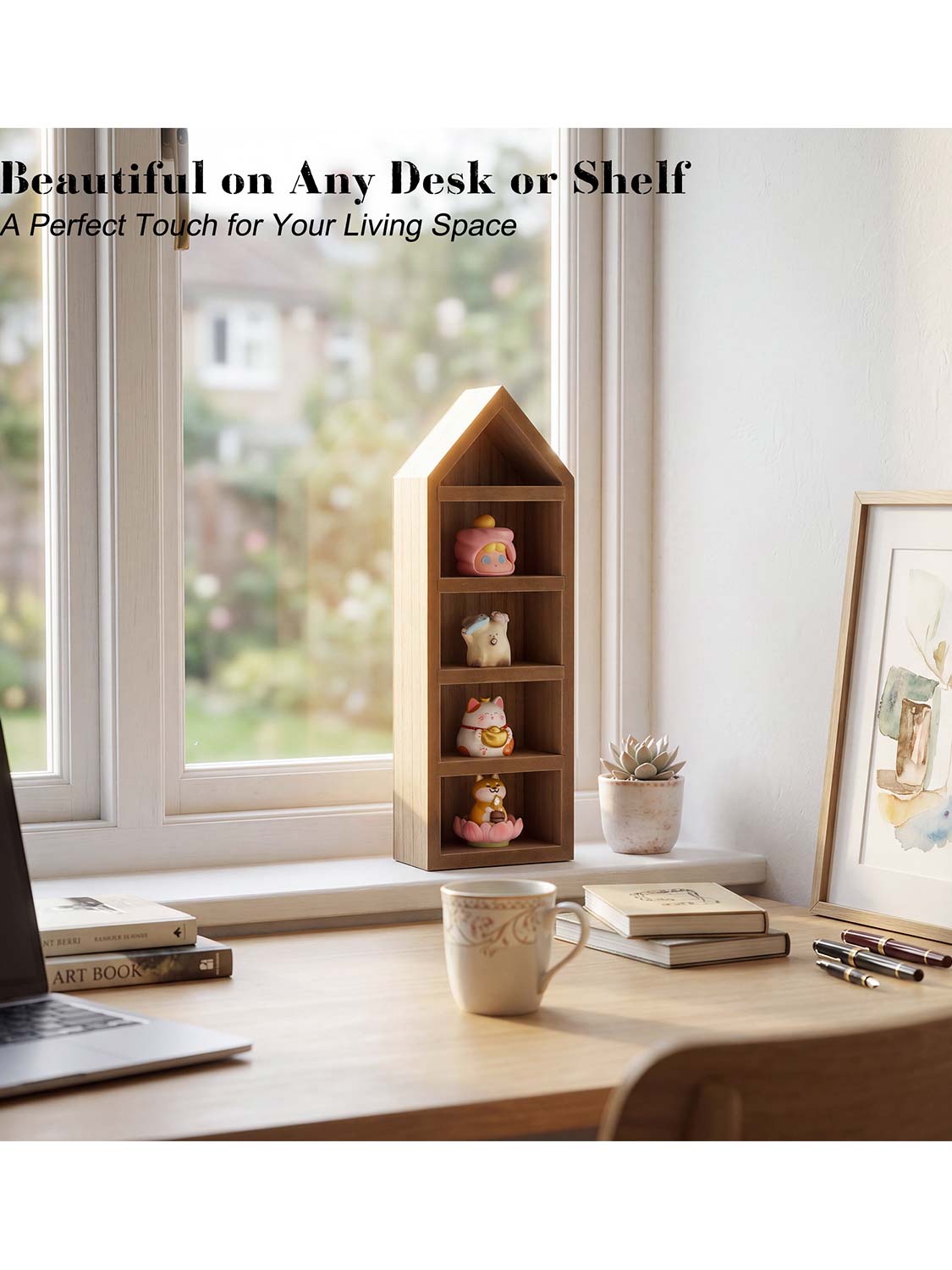 House Shaped Shadow Box with Removeable Shelves - Various Colors & Sizes Available