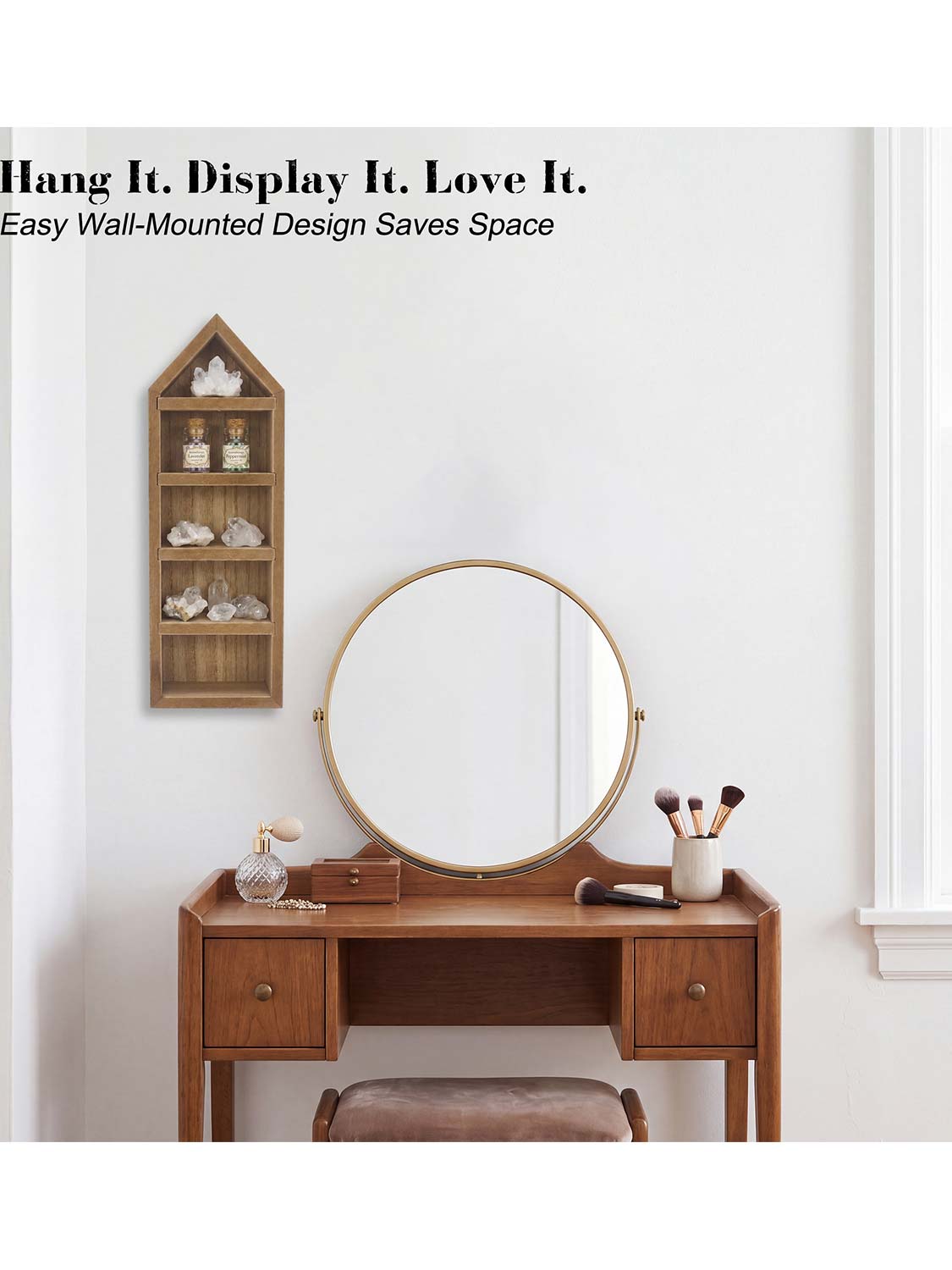 House Shaped Shadow Box with Removeable Shelves - Various Colors & Sizes Available