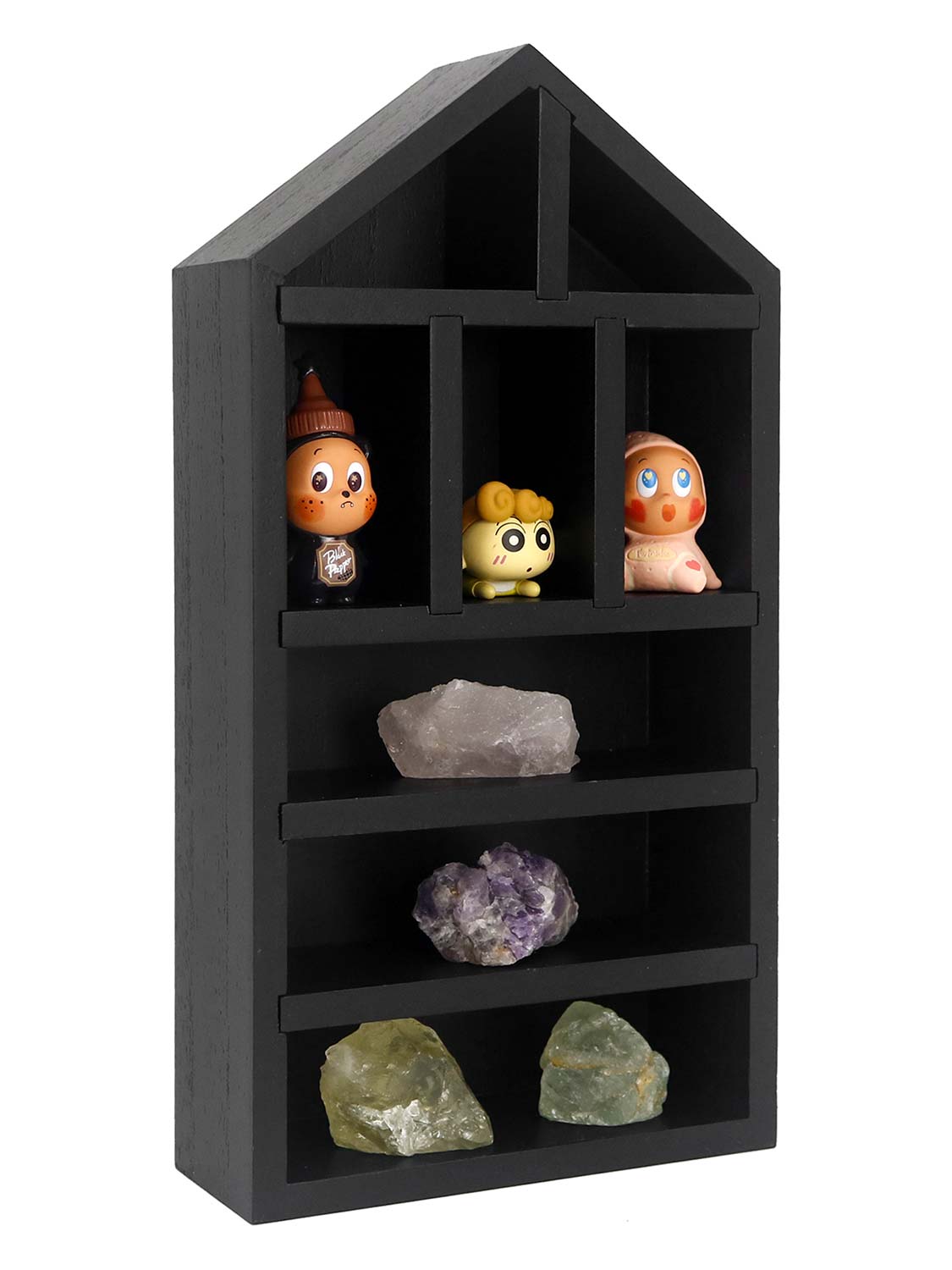 House Shaped Shadow Box with Removeable Shelves - Various Colors & Sizes Available
