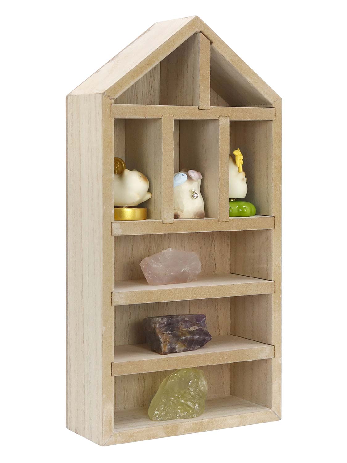 House Shaped Shadow Box with Removeable Shelves - Various Colors & Sizes Available