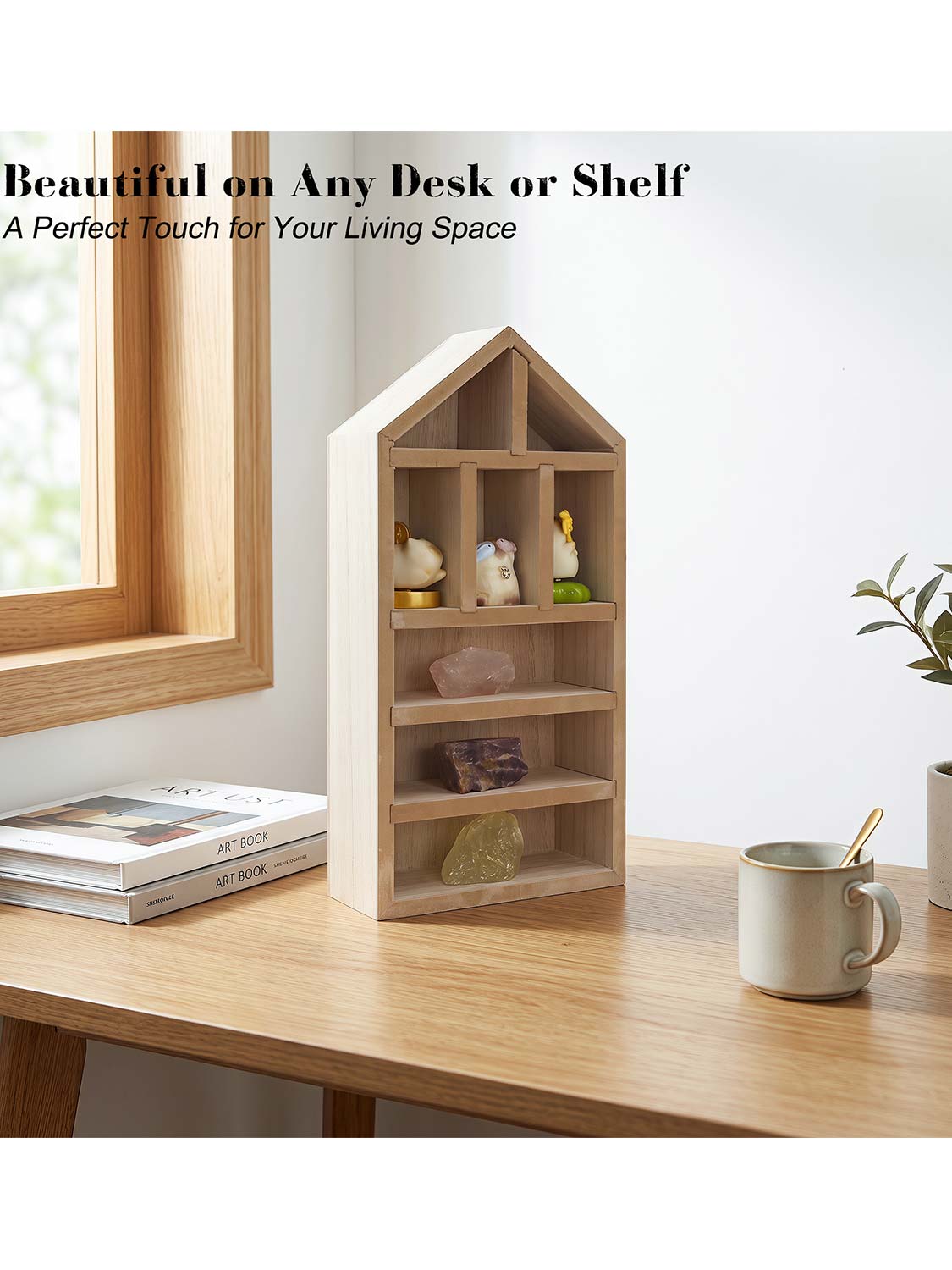 House Shaped Shadow Box with Removeable Shelves - Various Colors & Sizes Available