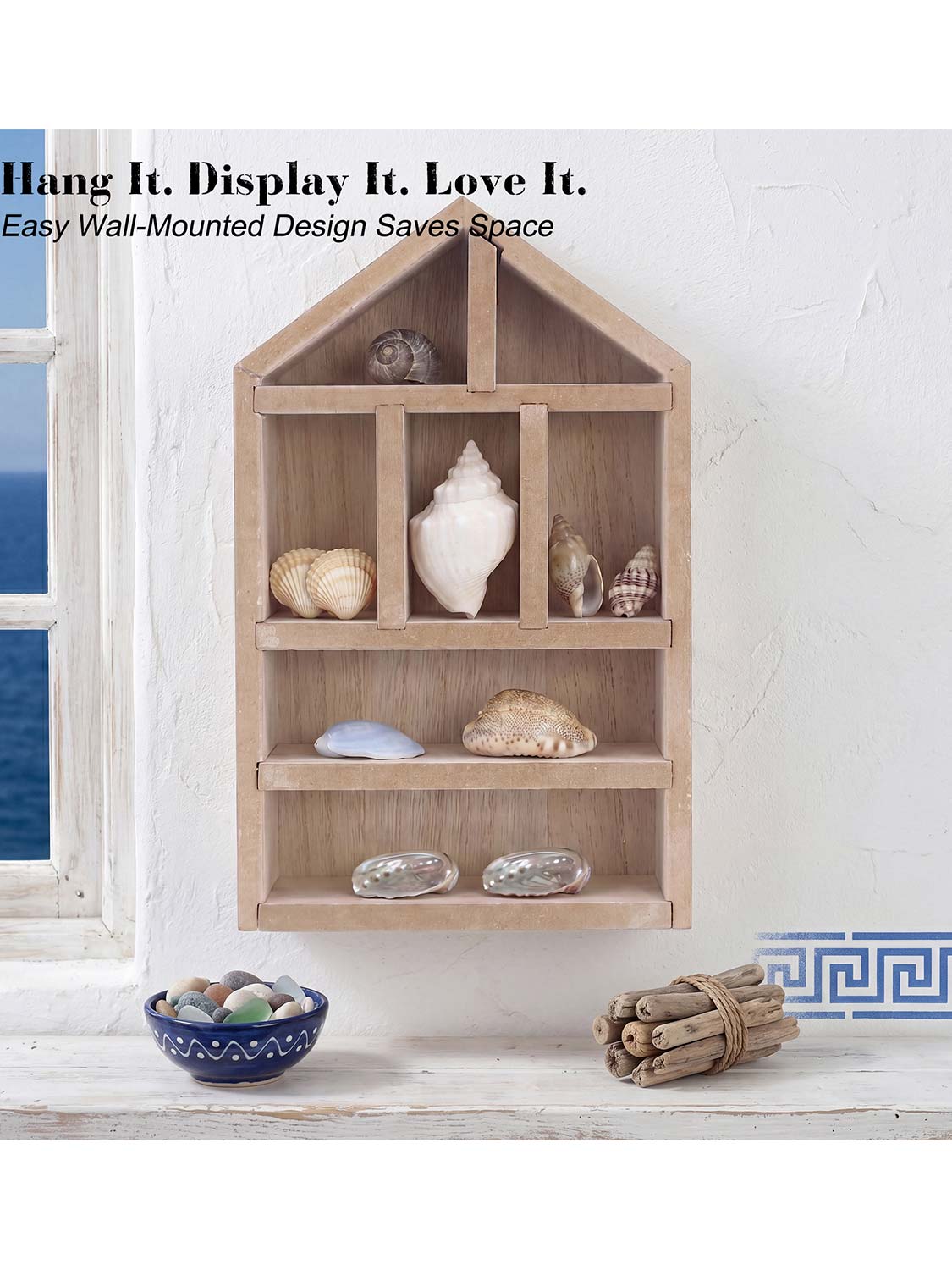 House Shaped Shadow Box with Removeable Shelves - Various Colors & Sizes Available
