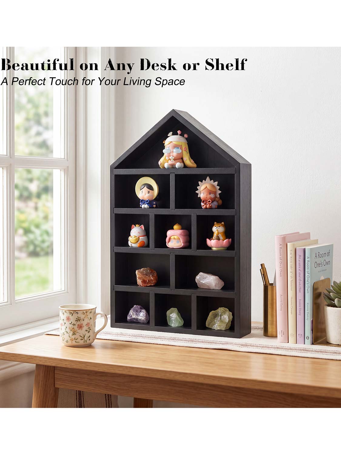 House Shaped Shadow Box with Removeable Shelves - Various Colors & Sizes Available