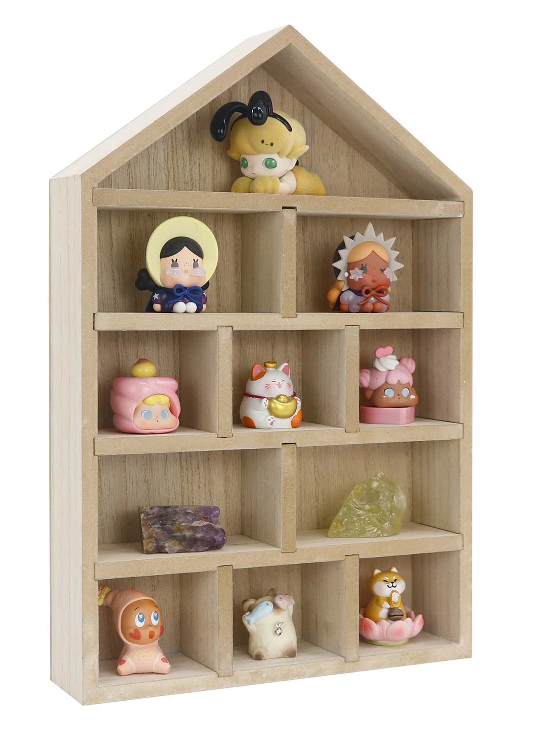 House Shaped Shadow Box with Removeable Shelves - Various Colors & Sizes Available
