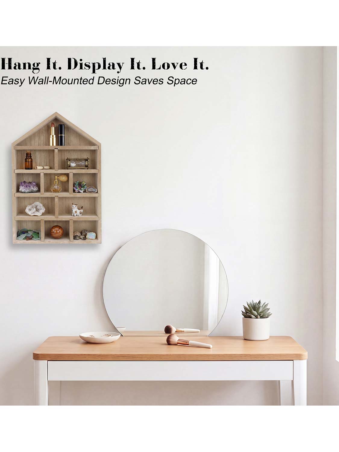 House Shaped Shadow Box with Removeable Shelves - Various Colors & Sizes Available