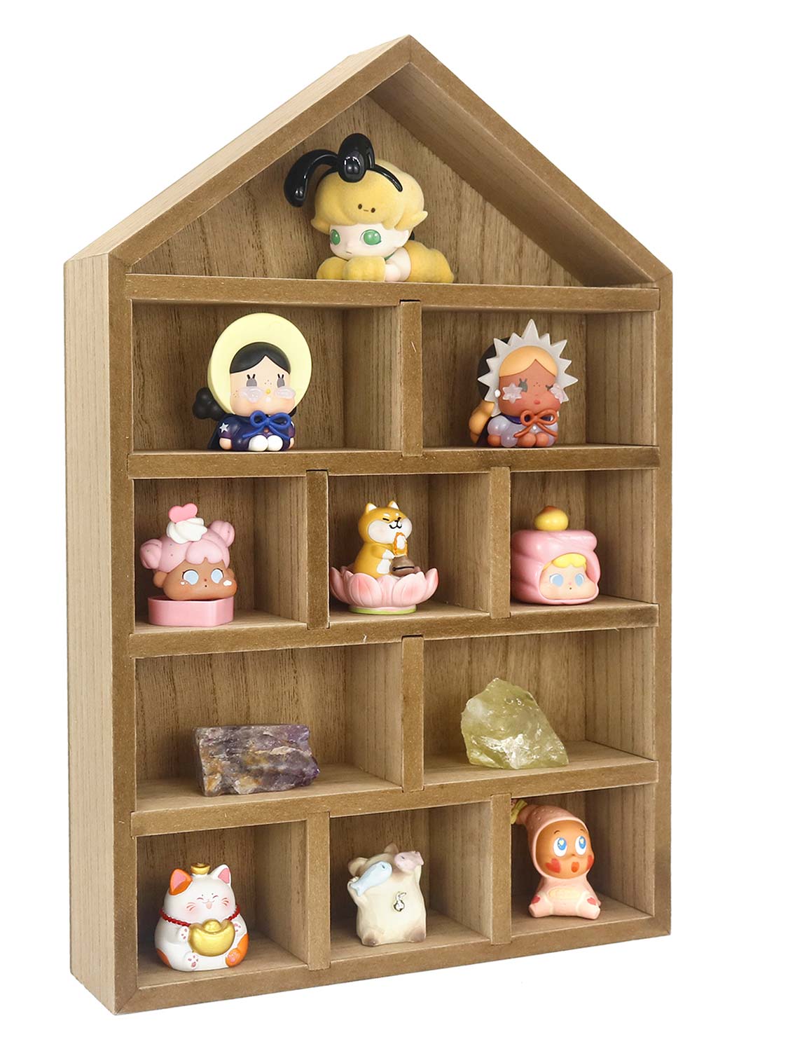 House Shaped Shadow Box with Removeable Shelves - Various Colors & Sizes Available