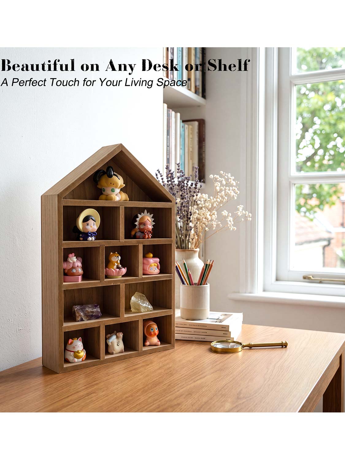 House Shaped Shadow Box with Removeable Shelves - Various Colors & Sizes Available