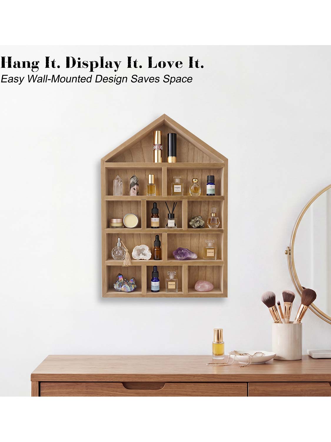 House Shaped Shadow Box with Removeable Shelves - Various Colors & Sizes Available