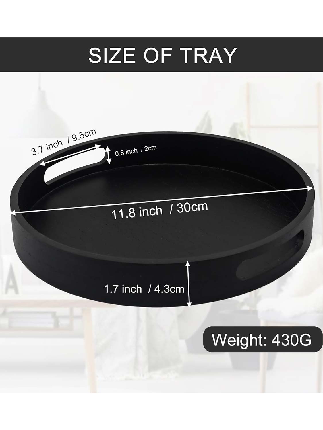 Multi-Functional Large Round Wooden Table Trays - Various Colors and Sizes Available
