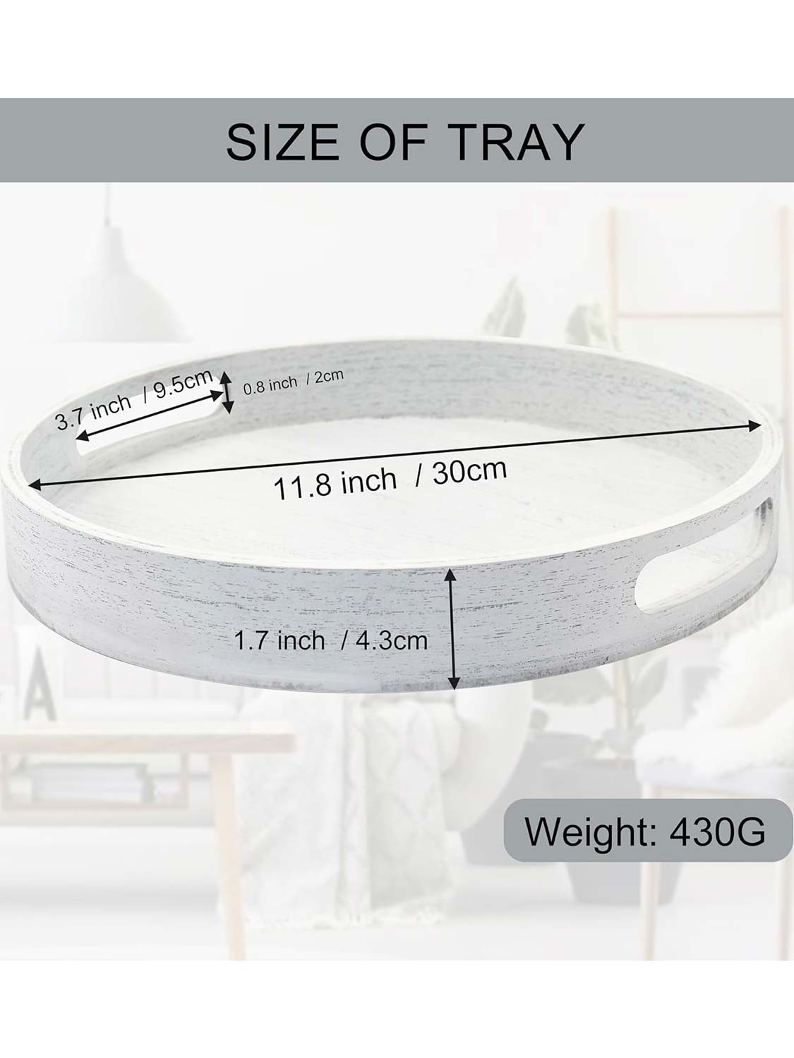 Multi-Functional Large Round Wooden Table Trays - Various Colors and Sizes Available