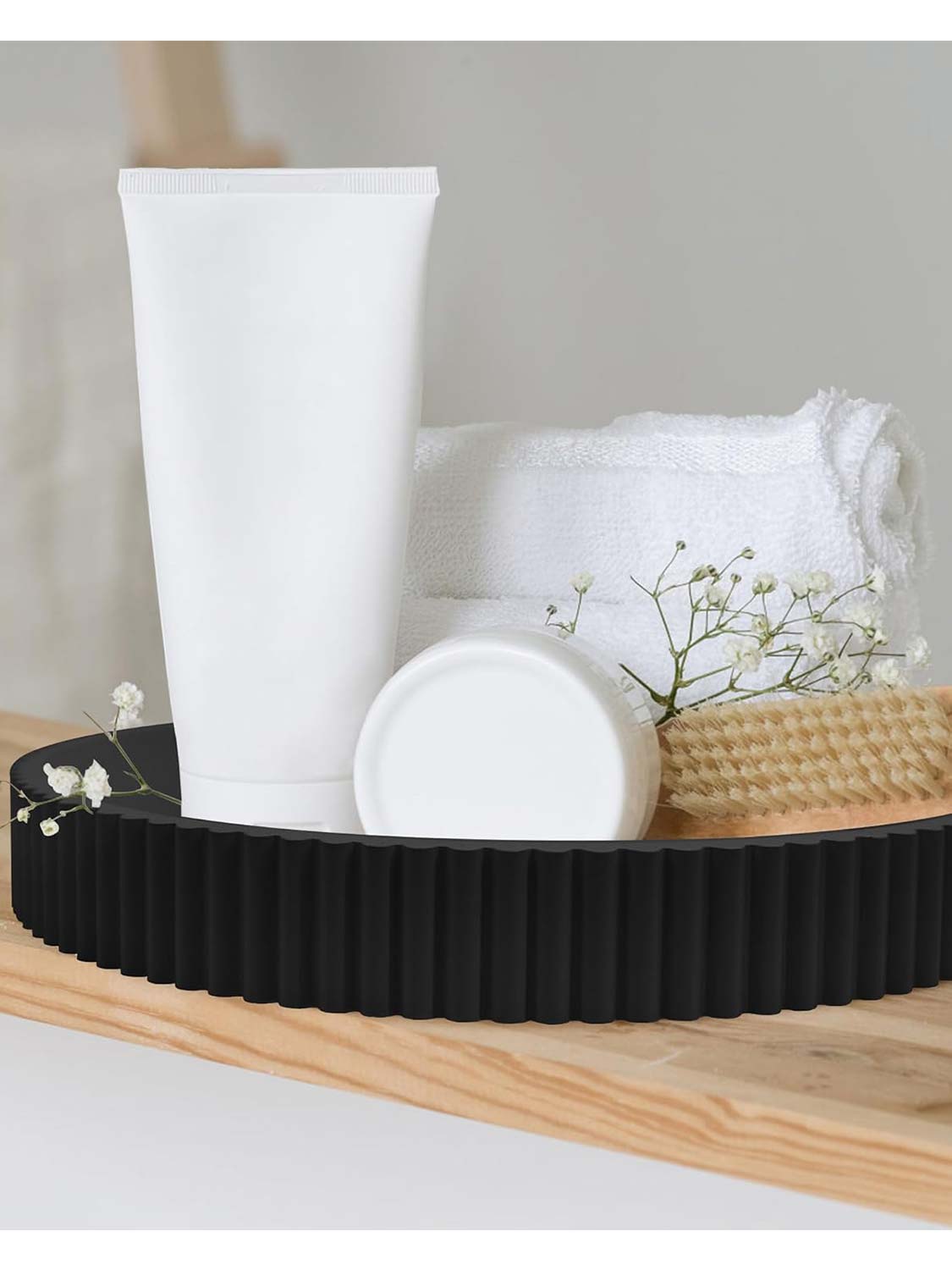 11.8" Wooden Round Decorative Serving Table Trays - 4 Colors Available