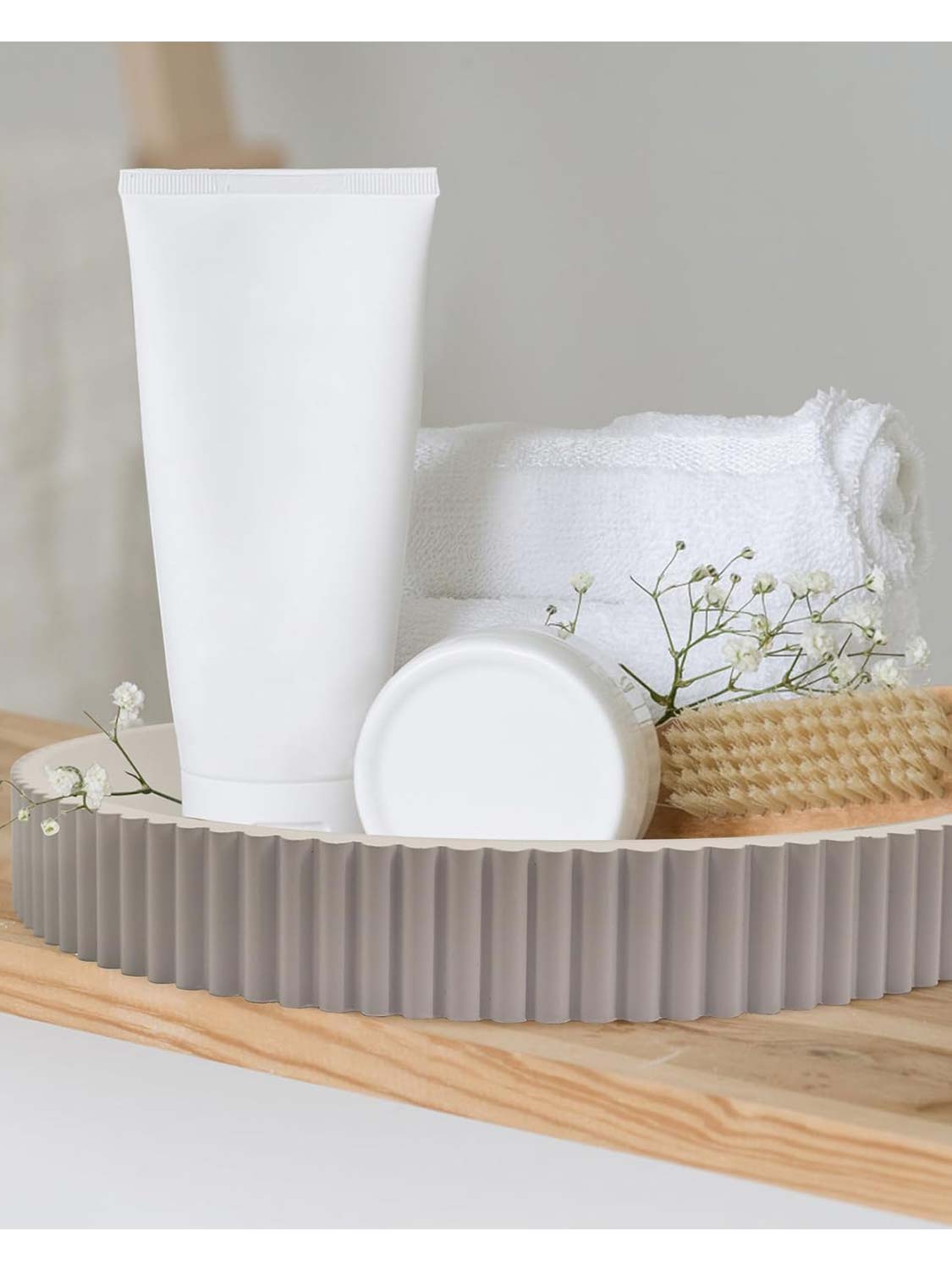 11.8" Wooden Round Decorative Serving Table Trays - 4 Colors Available