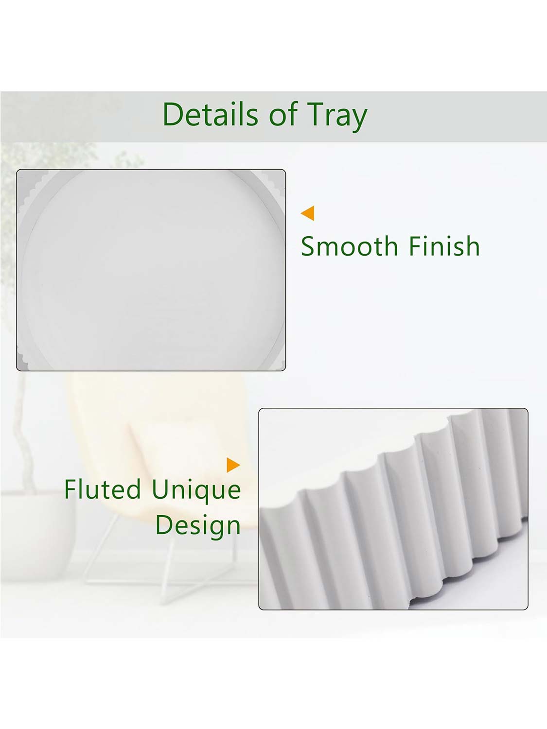 11.8" Wooden Round Decorative Serving Table Trays - 4 Colors Available