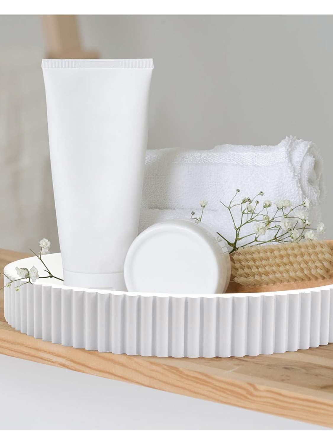 11.8" Wooden Round Decorative Serving Table Trays - 4 Colors Available
